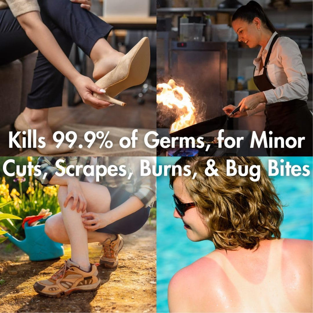 MAX First Aid Spray - Pain Relief Cleansing Spray with 4% Lidocaine - Numbing Lidocaine Kills 99% of Germs - Pain + Itch Relief for Minor Cuts & Scrapes, Burns & Bug Bites - 5Oz, 4 Pack