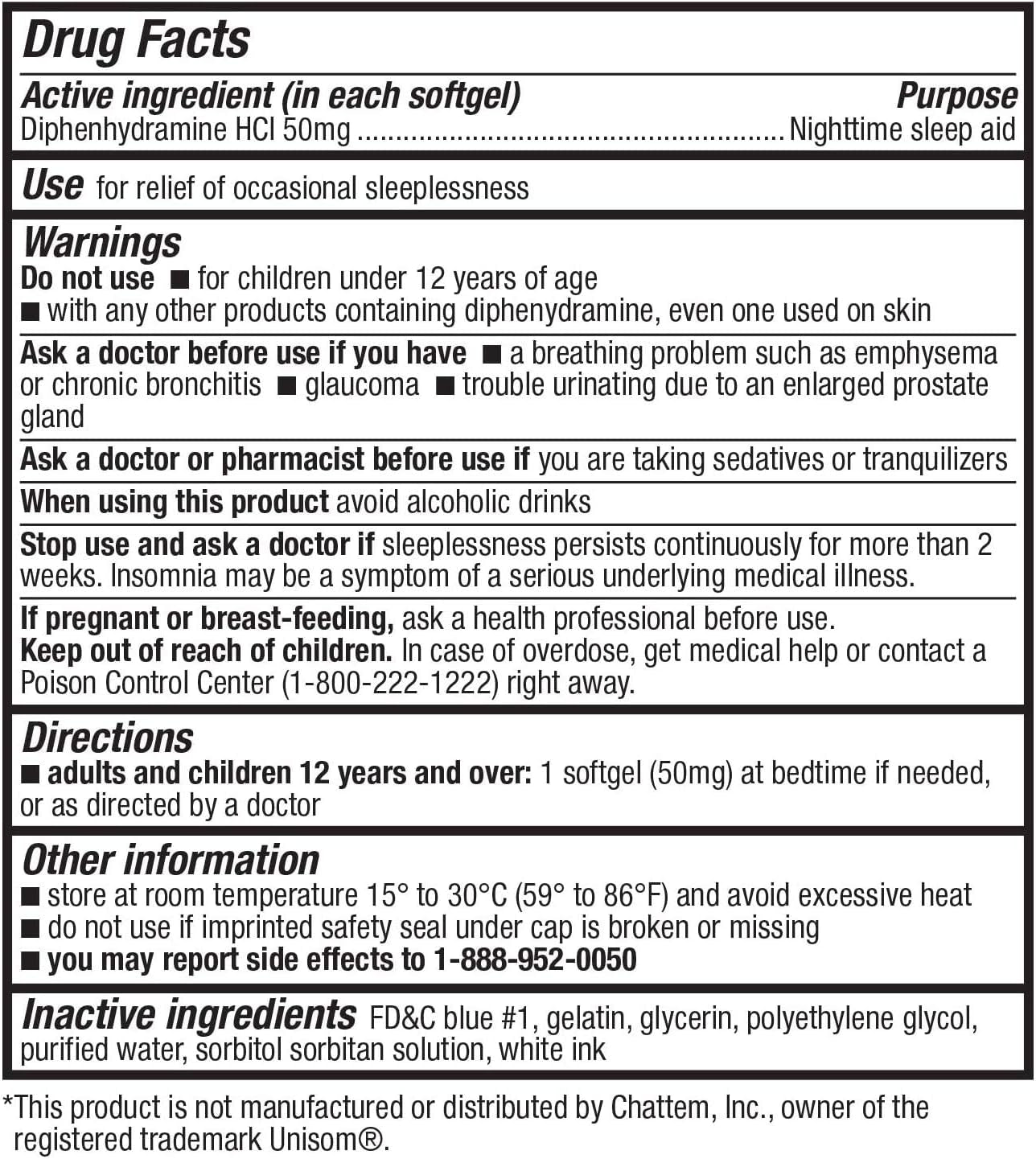 Sleep Aid, Diphenhydramine Softgels, 50Mg, Supports Deeper, Restful Sleeping (250 Counts)