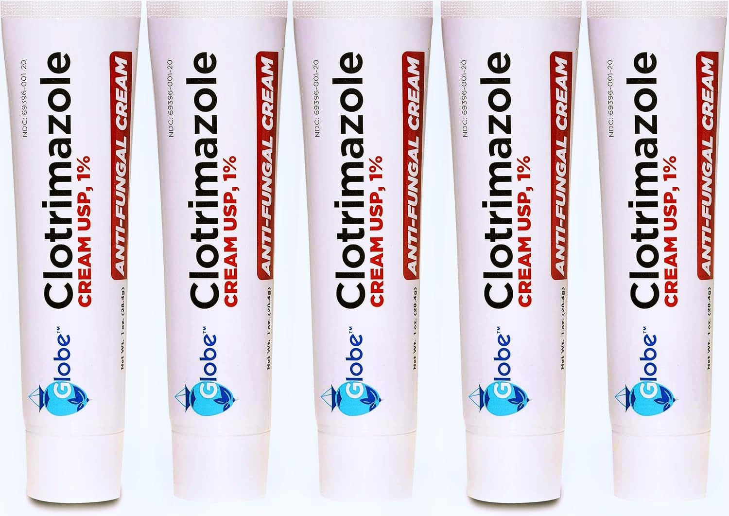(5 Pack)  Clotrimazole Antifungal Cream 1% (1 Oz) Relieves the Itching, Burning, Cracking and Scaling Associated with Fungal Infections, Compare to the Name Brand Active Ingredient