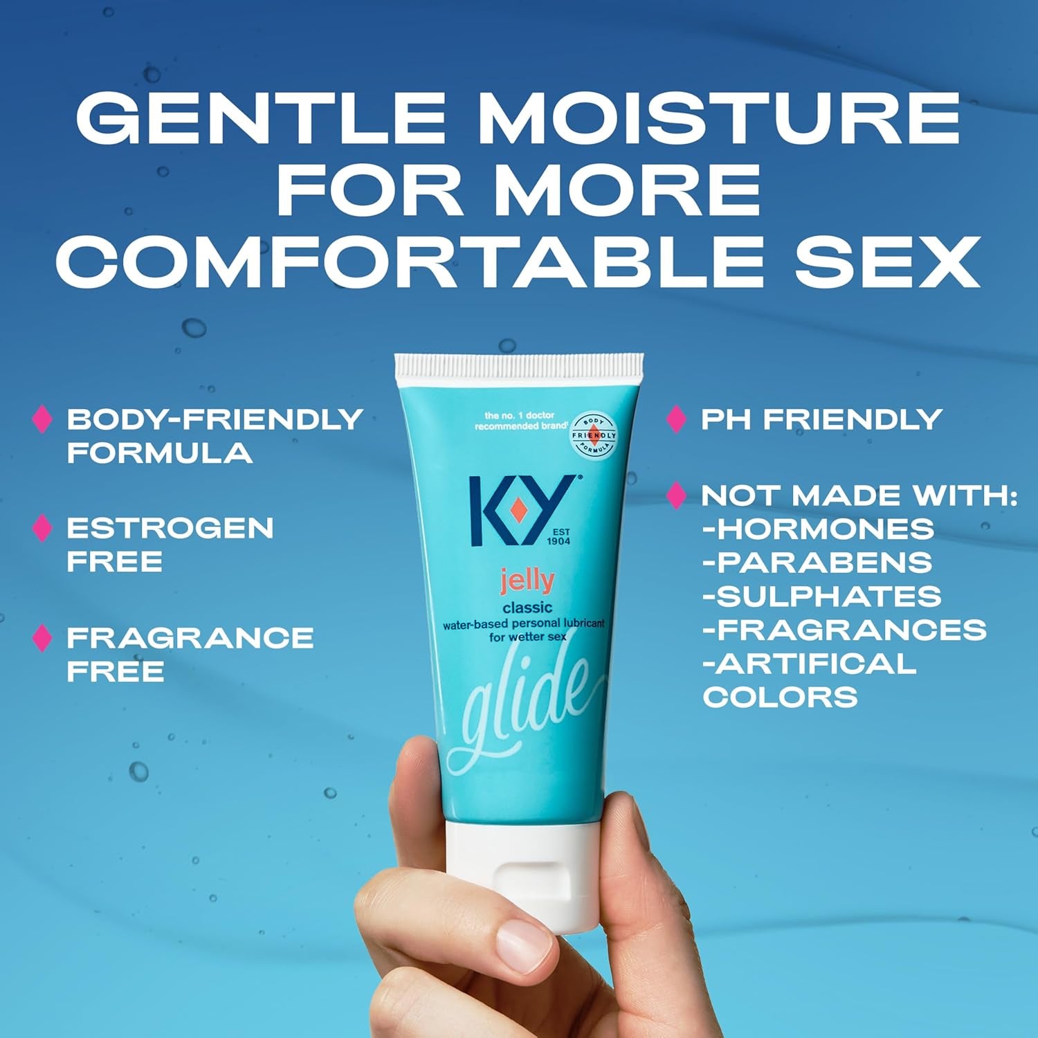 Jelly Water Based Lube for Sex, Anal Lube, Non-Greasy Water Based Personal Lubricant, Ph Friendly Sex Lube Can Be Used with Sex Toys for Women & Male Sex Toys, Condom Friendly Personal Lube, 2 Oz