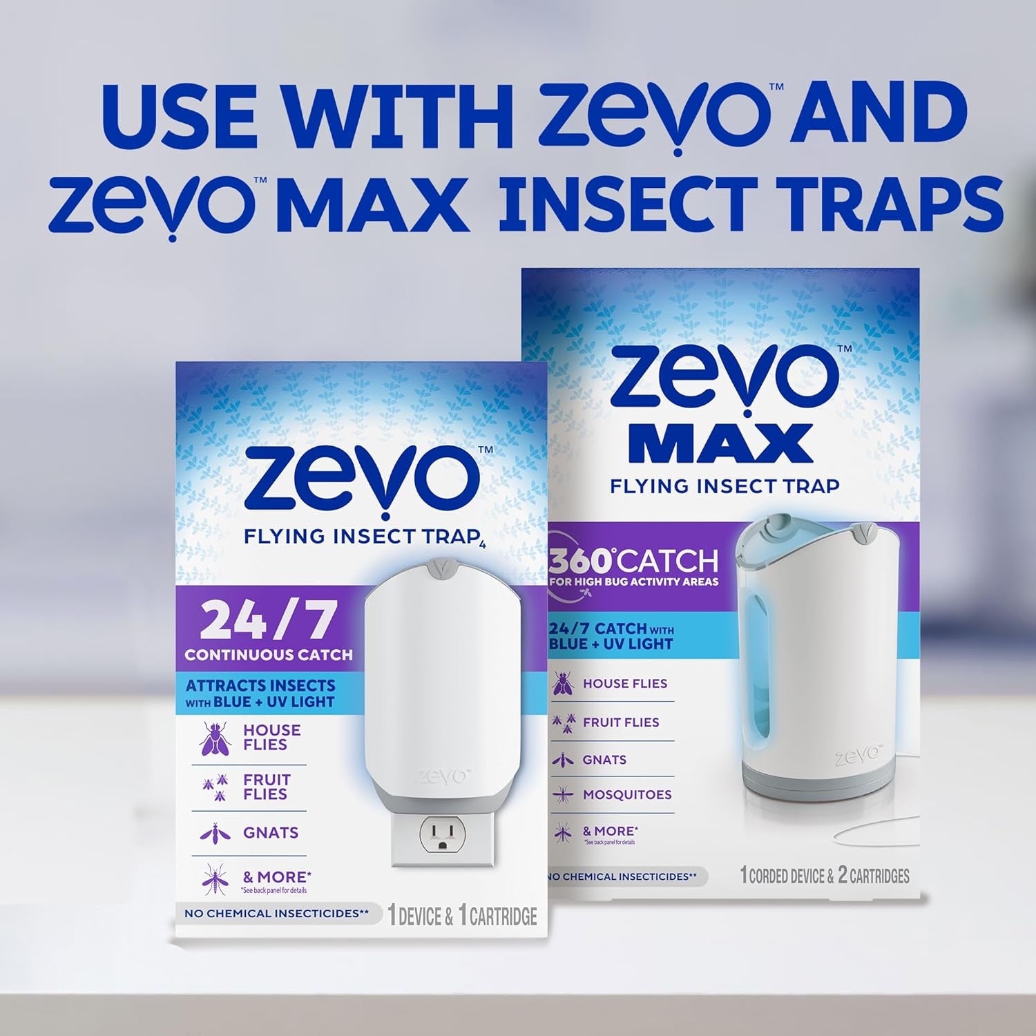 Flying Insect Trap Official Refill Cartridges - Fits Both  Trap & MAX Indoor Fly Trap - Authentic Trap+Lock Technology to Catch Gnats, House & Fruit Flys (4 Official Refill Cartridges)