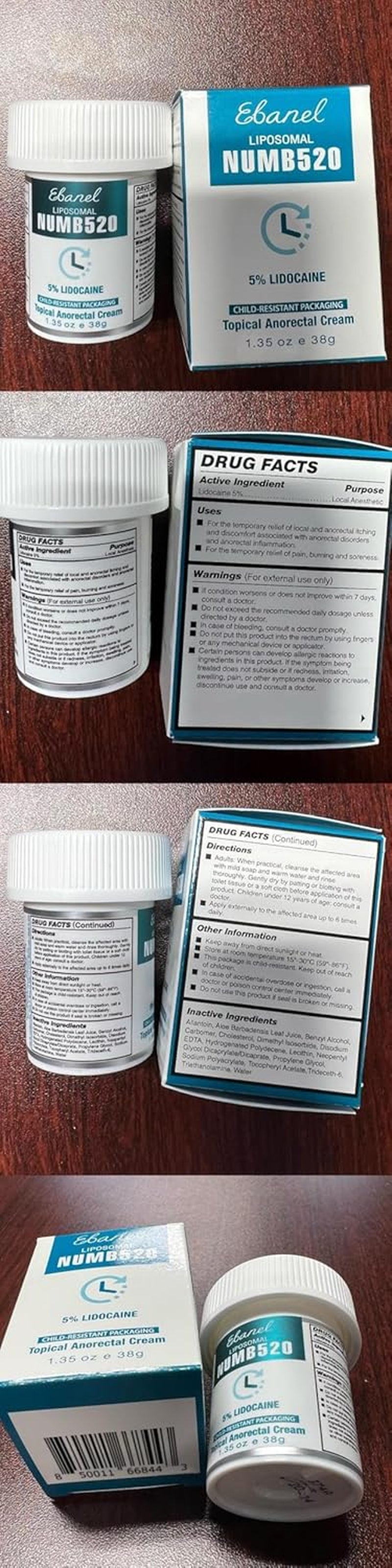 5% Lidocaine Numbing Cream, Pain Relief Burn Itch Numb Cream, Maximum Strength Topical Anesthetic with Allantoin, Vitamin E for Local and Anorectal Uses, Hemorrhoid Treatment, 1.35 Oz