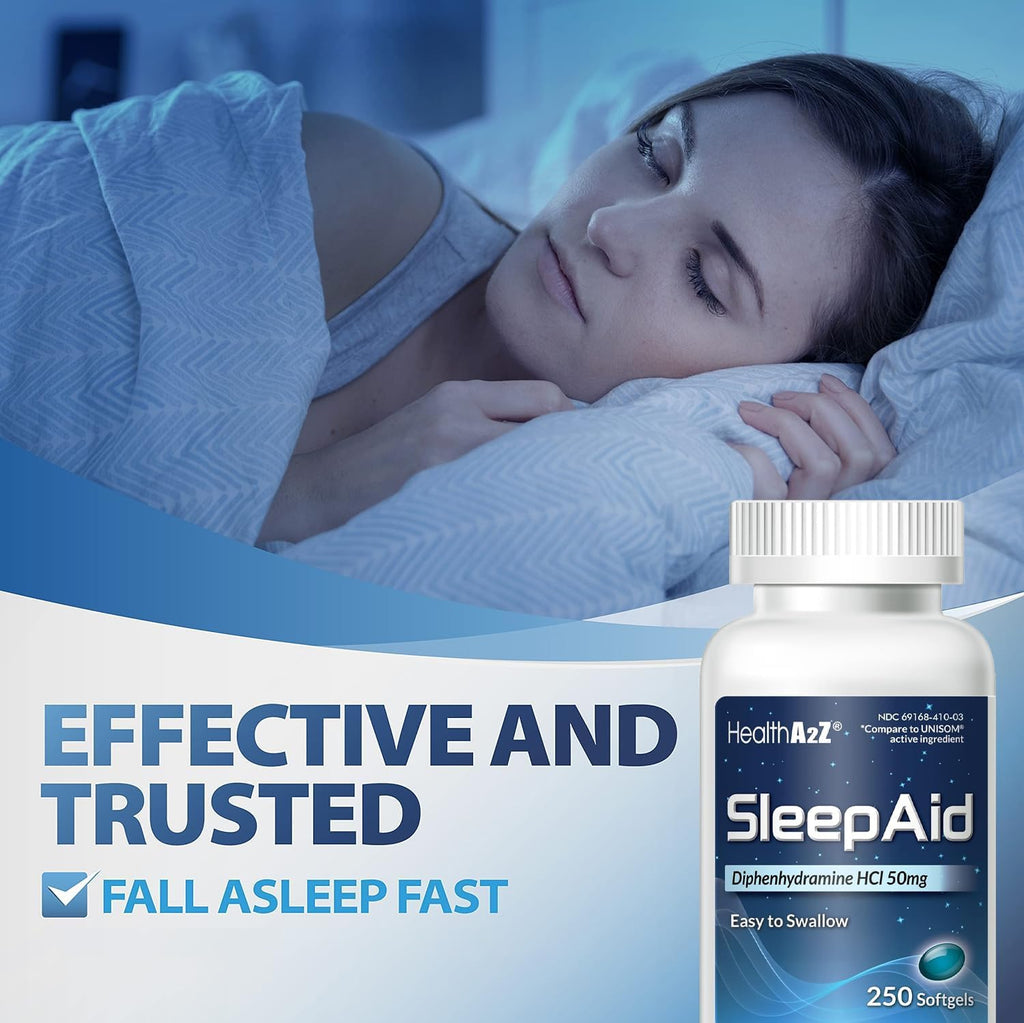 Sleep Aid, Diphenhydramine Softgels, 50Mg, Supports Deeper, Restful Sleeping (250 Counts)
