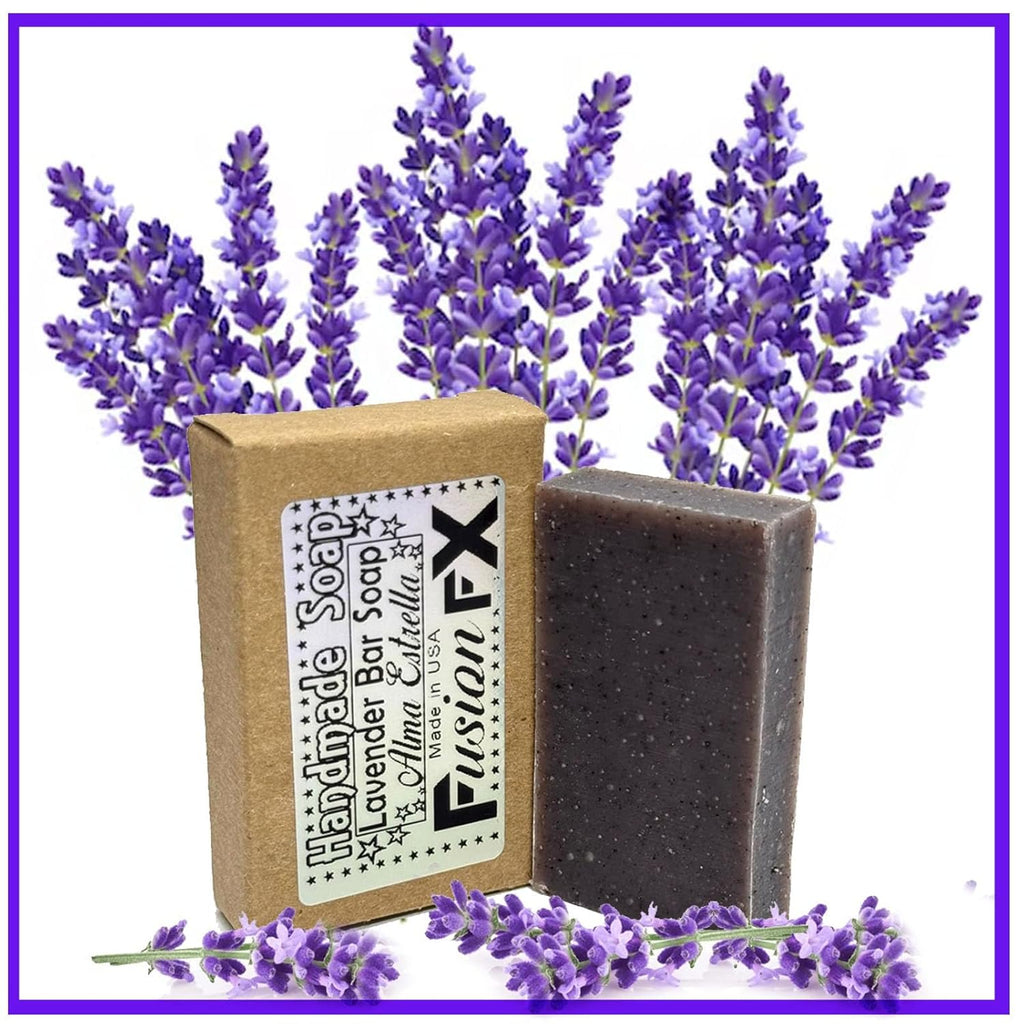 Kit  of 3 Lavender Soaps 1Oz, 1 Fusion Organic Neutral Soap 4Oz, 1 Body Exfoliator, Personal Care, Relaxation, Aromatherapy, Handmade Soap