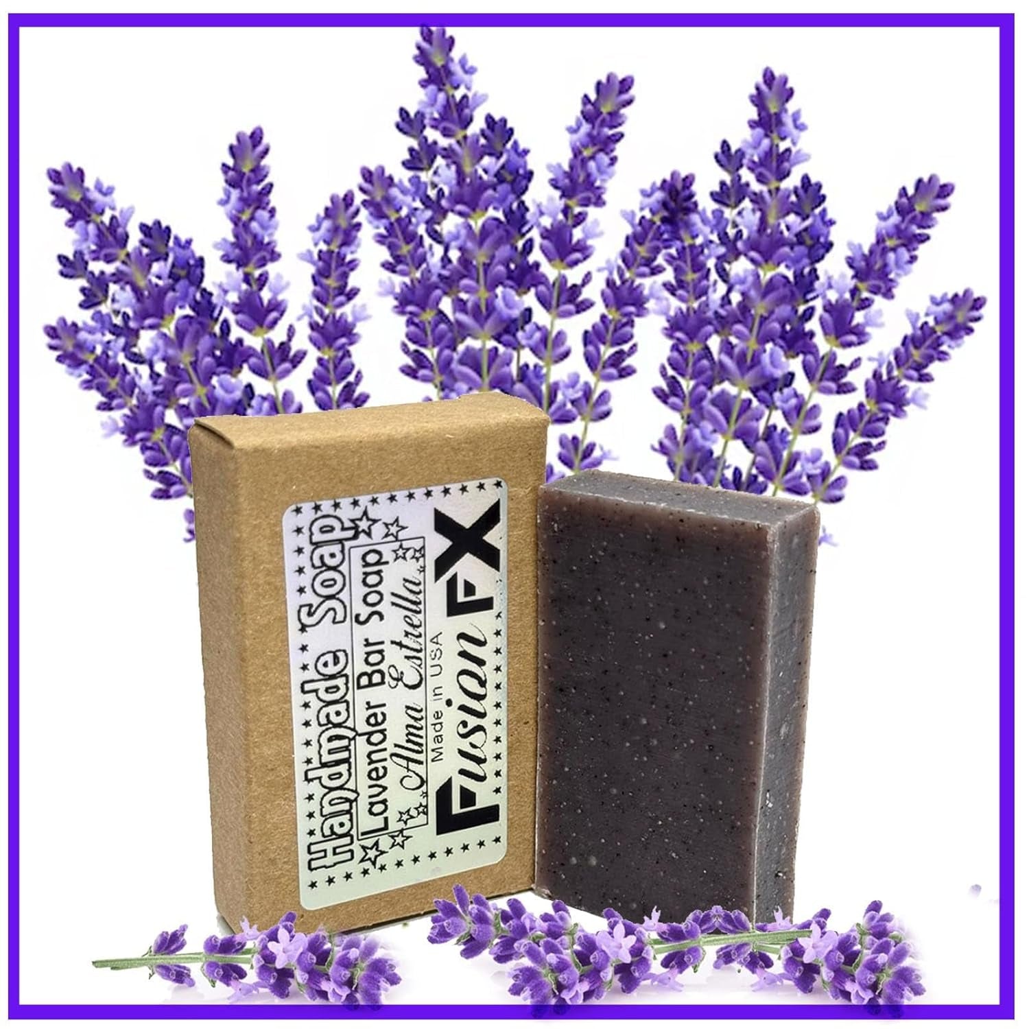 Kit  of 3 Lavender Soaps 1Oz, 1 Fusion Organic Neutral Soap 4Oz, 1 Body Exfoliator, Personal Care, Relaxation, Aromatherapy, Handmade Soap