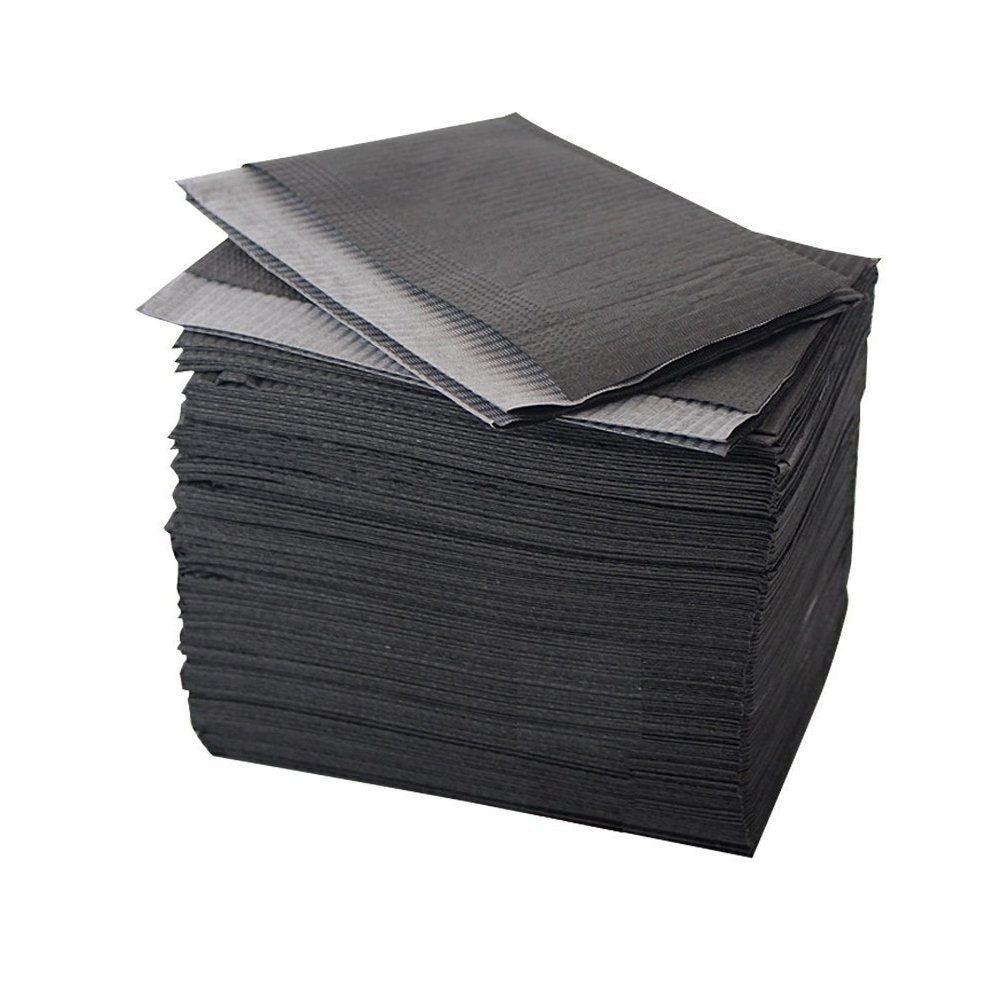 Disposable Dental Bibs Sheets Cloths, Tattoo Table Covers Clean Pad,Underpad Hygiene Personal Tattoo Bib Waterproof Tattoo Tablecloth Tattoo Supply Sheet, 125Pcs13 X 17" (Black) (125 Pcs)