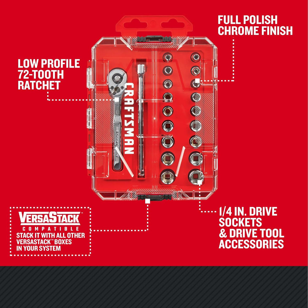Mechanics Tool Set, 1/4 Inch Drive, 20 Piece (CMMT12108)