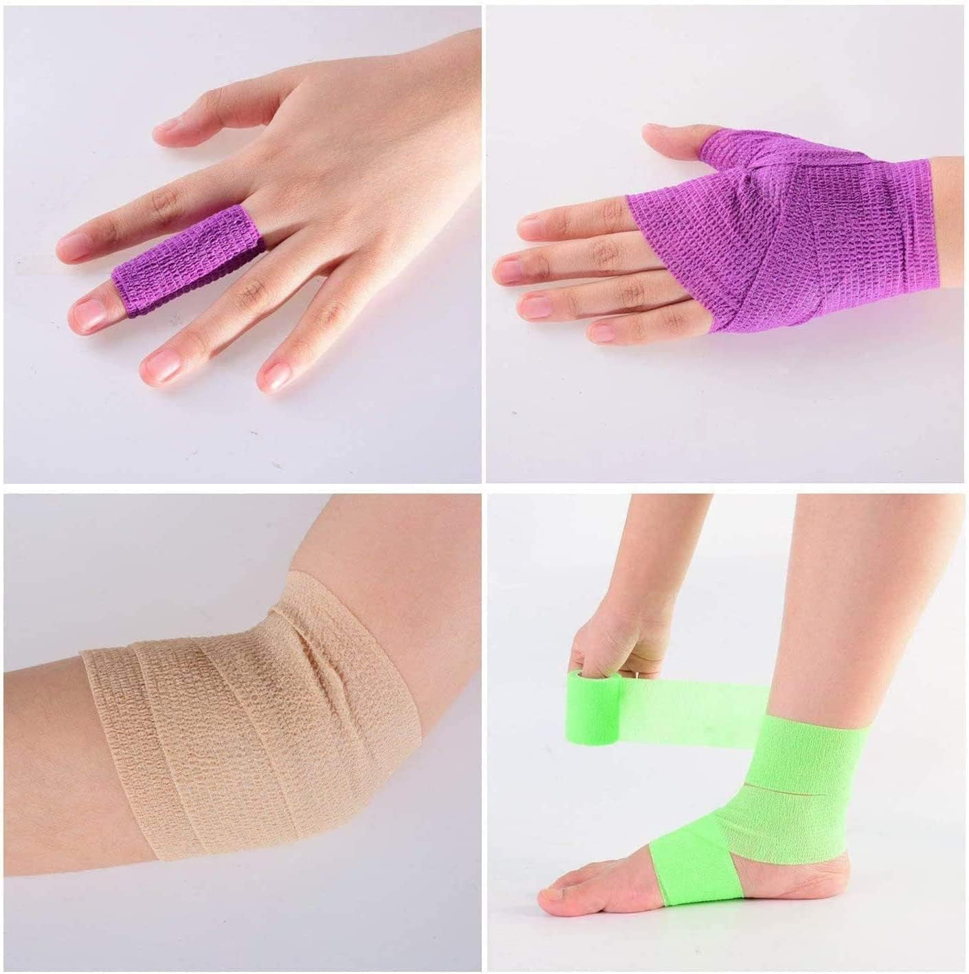 30 Pack 2 Inch X 5 Yards Self Adhesive Bandage Assorted Color Breathable Cohesive Bandage Wrap Rolls Elastic Self-Adherent Tape for Stretch Athletic, Sports, Wrist, Ankle