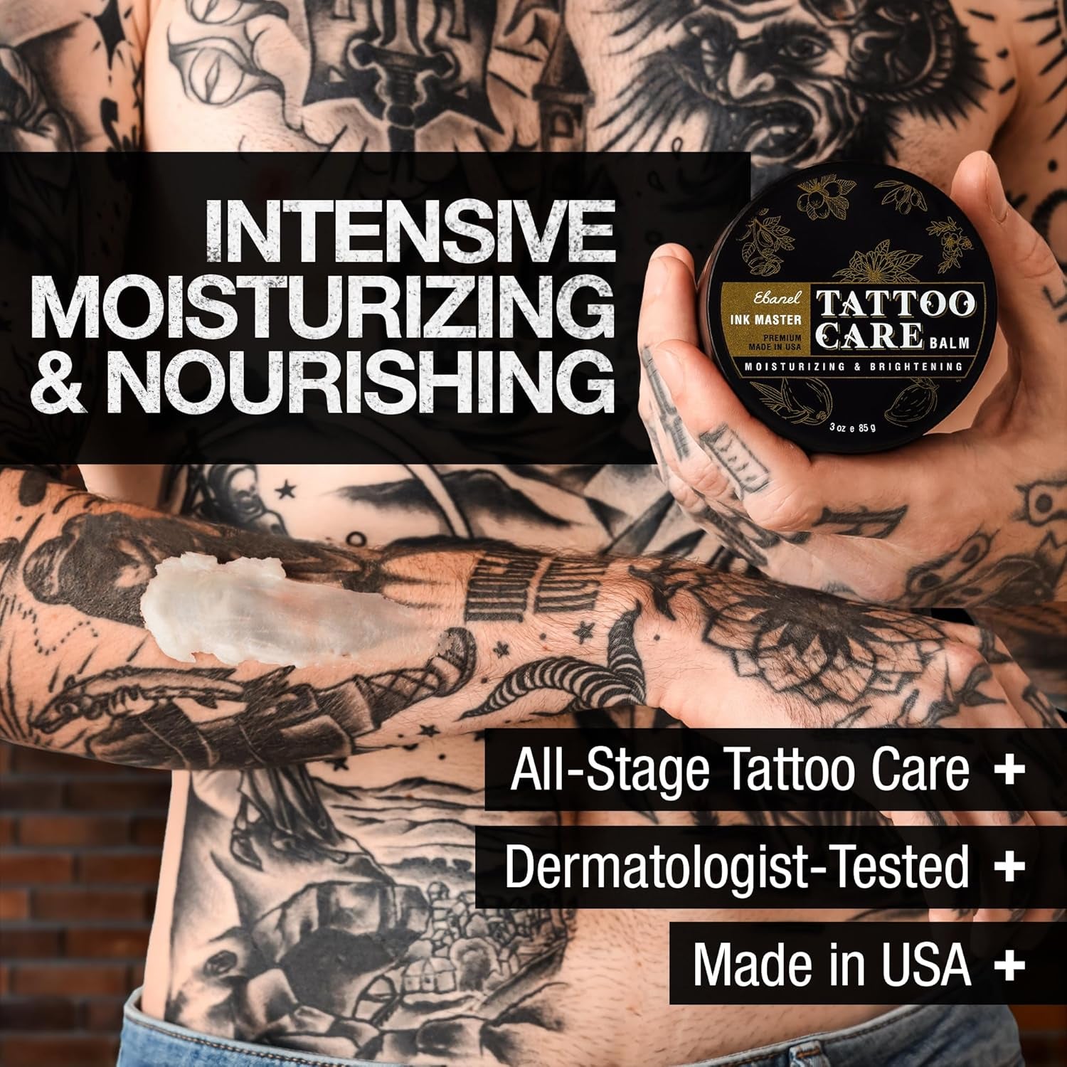 Set of 5% Lidocaine Numbing Cream and Tattoo Balm, Numb520 Topical Anesthetic Pain Relief Burn Itch Cream, and Premium Tattoo Aftercare Butter Brightener Ink Color Enhancing Ointment 3Oz
