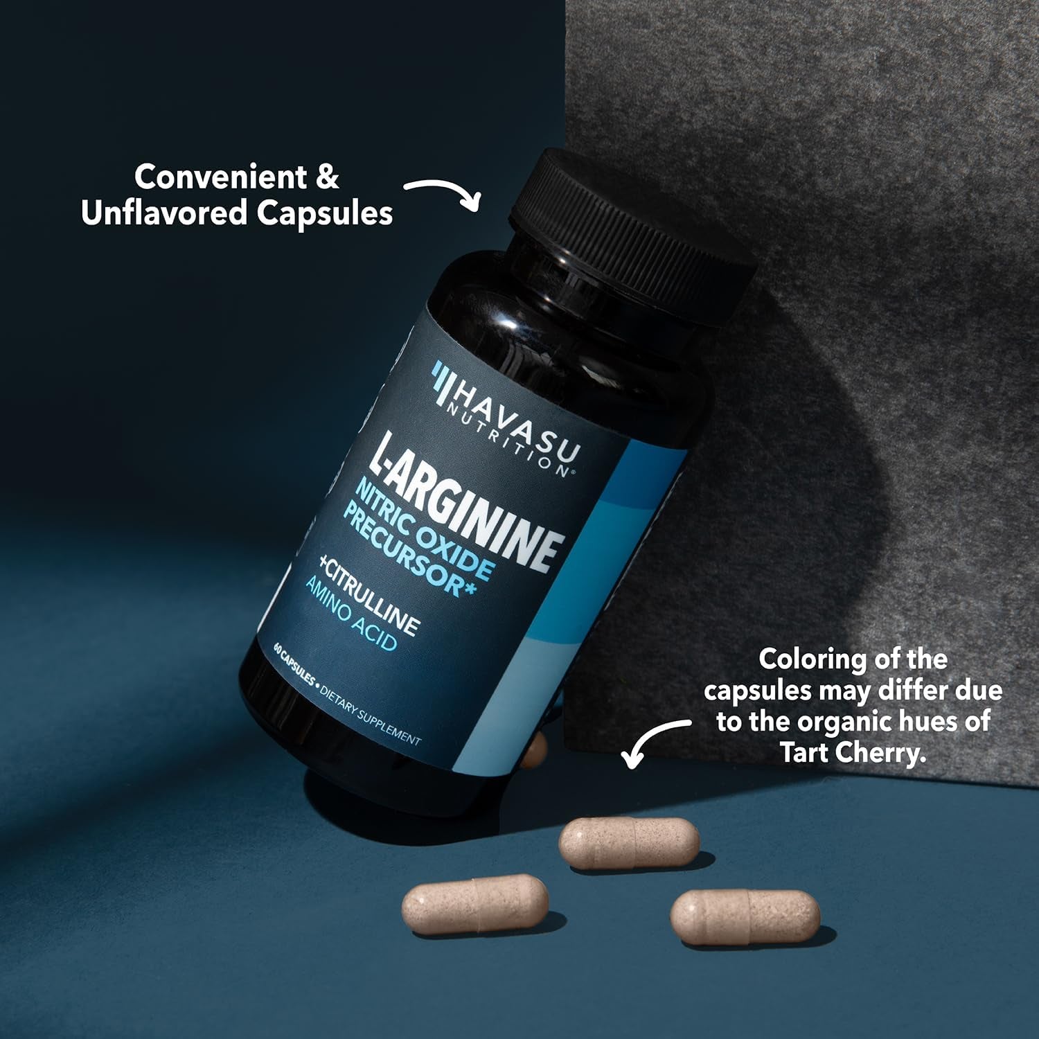 L-Arginine Capsules with L-Citrulline - Nitric Oxide Supplement - L Arginine and L Citrulline Blend - 60 Count - Vegan, Non-Gmo Capsules for Performance, Endurance and Muscle Support - 1 Month Supply