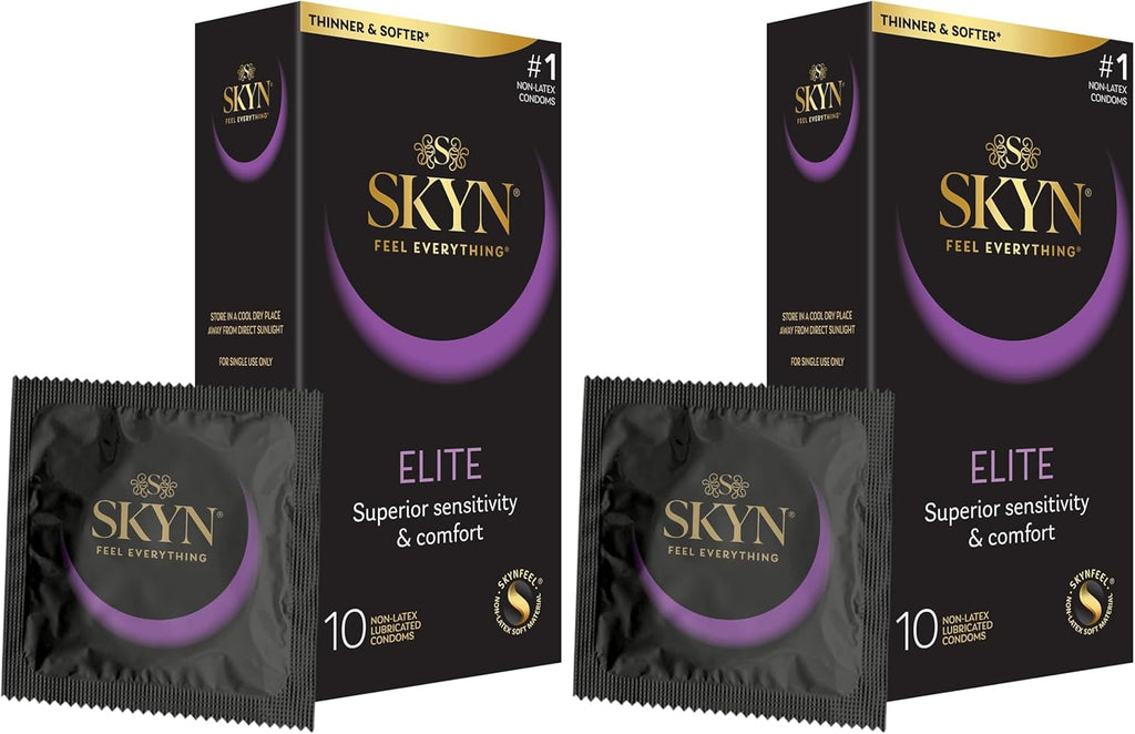 Elite, 10 Count, Ultra-Thin, Lubricated Latex-Free Condoms​ (Pack of 2)