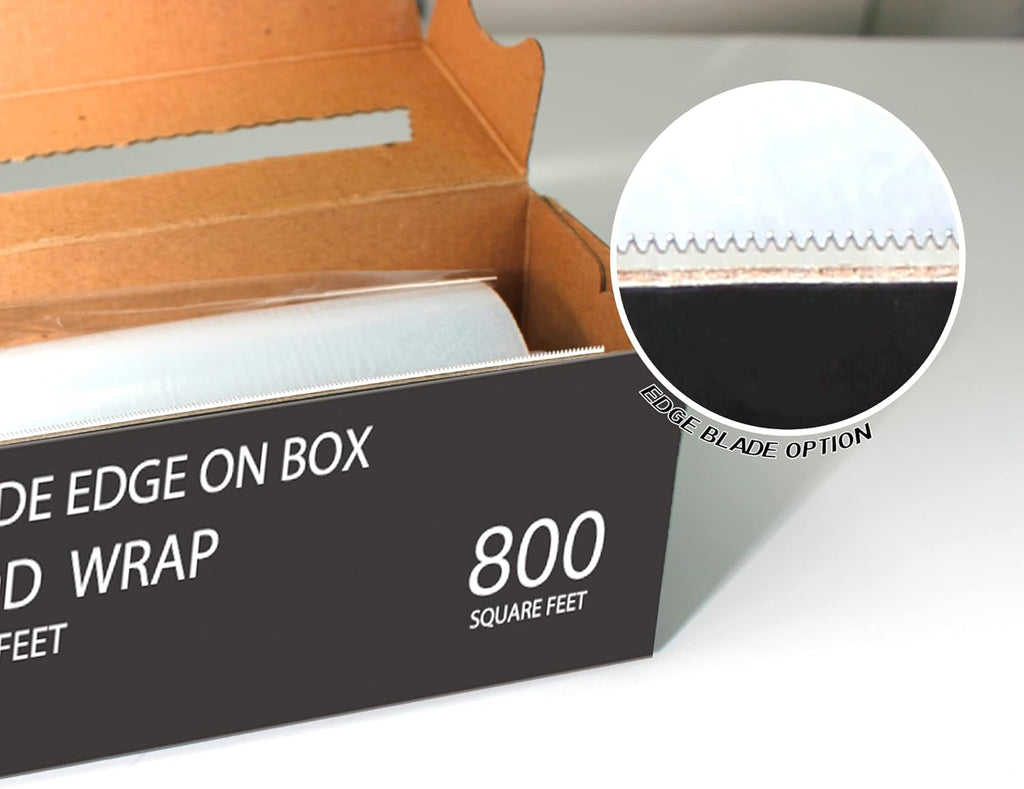 Plastic Food Wrap- 1600 SQ. FT. (2 Pack of 800 Sq. Ft.) Bpa-Free, Optional Slide Cutter Included, Extra Cling and No Mess