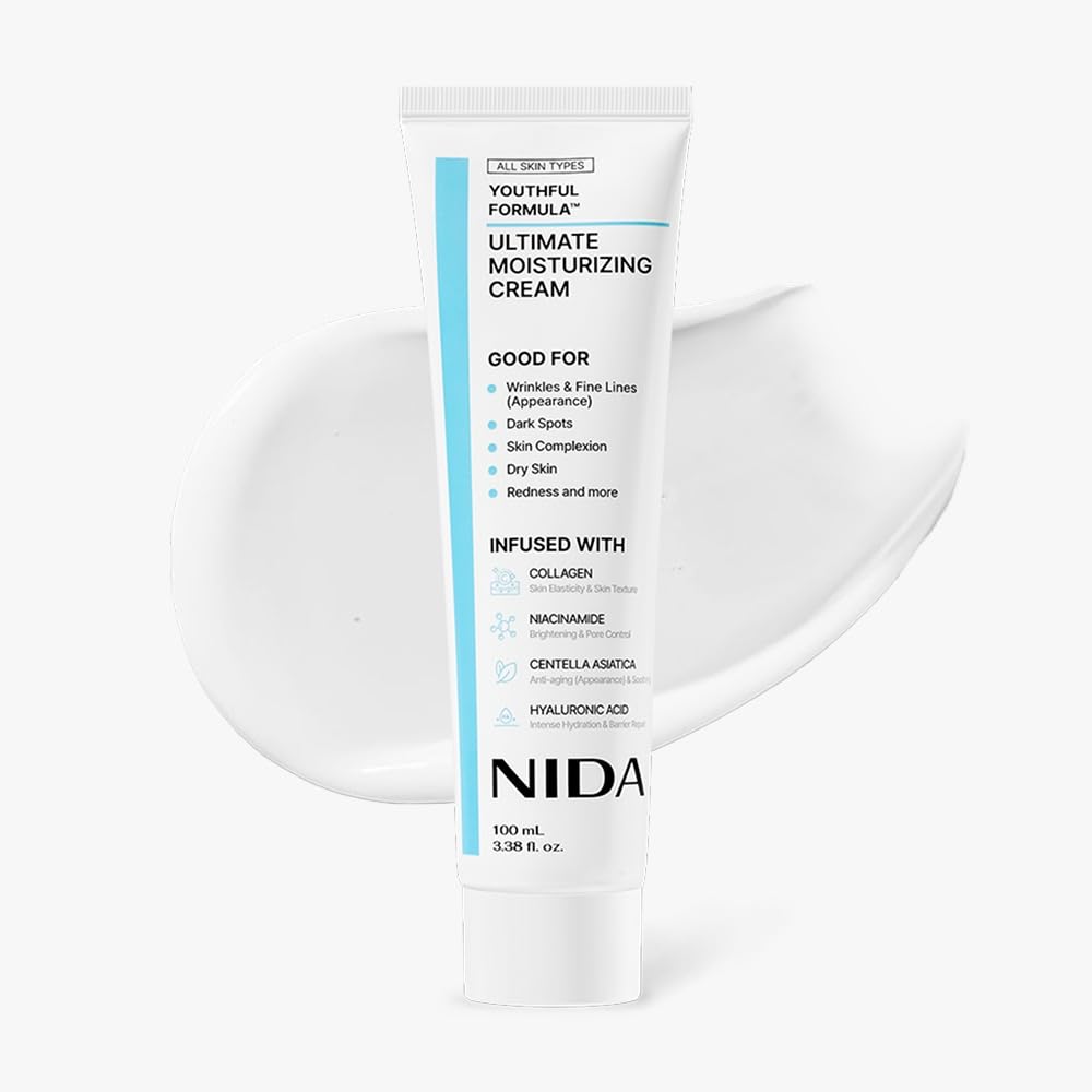 Youthful Formula™ Ultimate Moisturizing Cream | Centella Asiatica, Niacinamide, Hyaluronic Acid, Collagen | Wrinkles, Fine Lines, Dark Spots, Dry Skin, Redness | 3.38 Fl. Oz., 100Ml