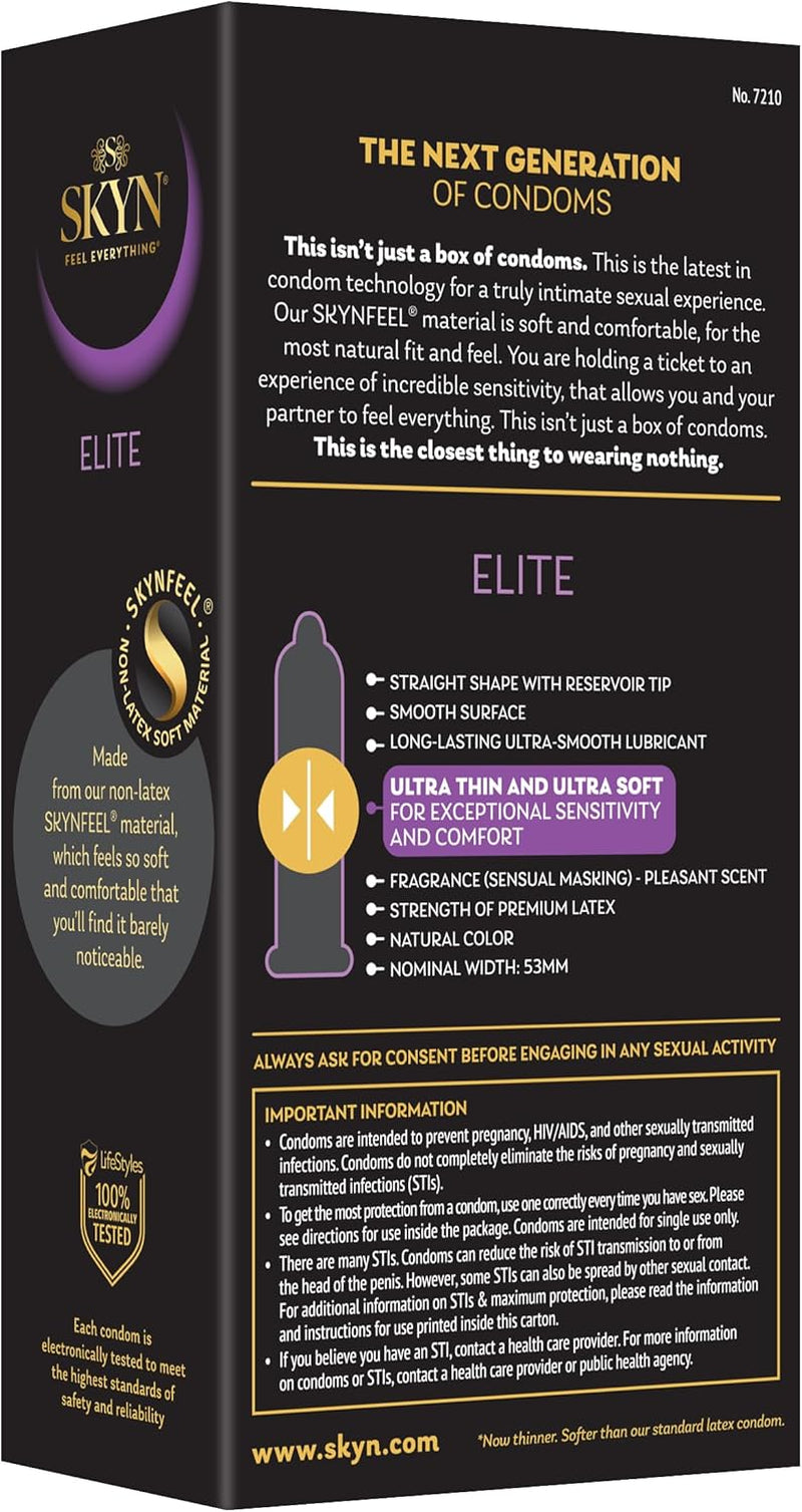 Elite, 10 Count, Ultra-Thin, Lubricated Latex-Free Condoms​ (Pack of 2)