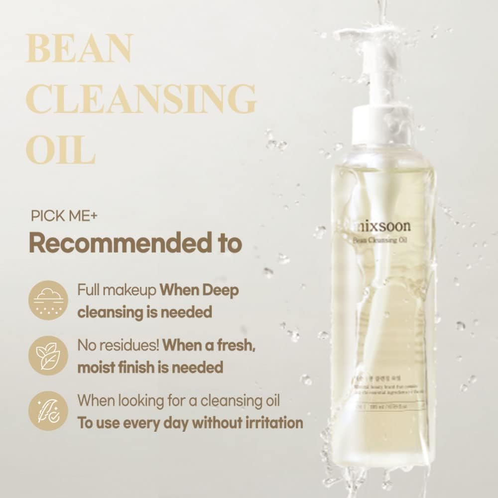 Bean Cleansing Oil 6.59 Fl Oz / 195Ml Lightweight Oil Cleanser Make up Remover for Daily Skin Care Routine Korean Glass Skin Care