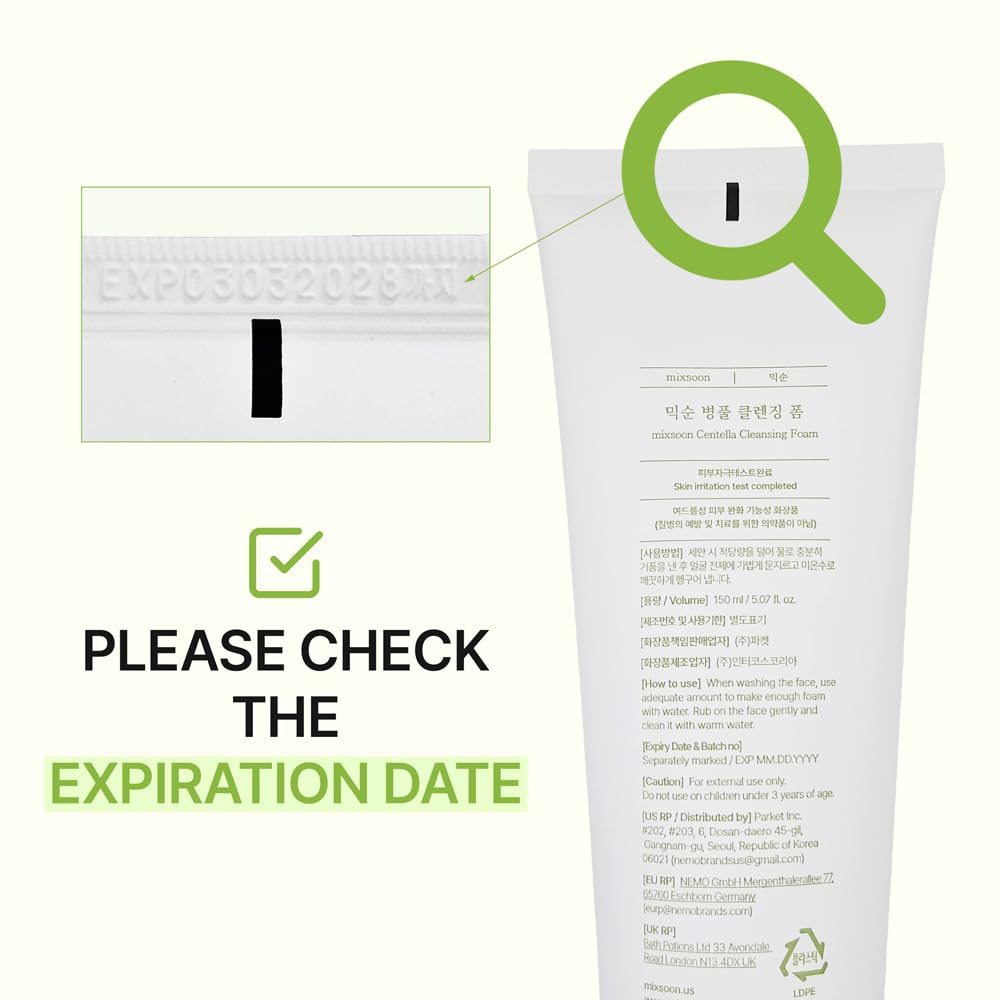 Centella Cleansing Foam 5.07 Fl Oz/ 150Ml,Low Ph Cleansing Foam for Soothing and Moisturization