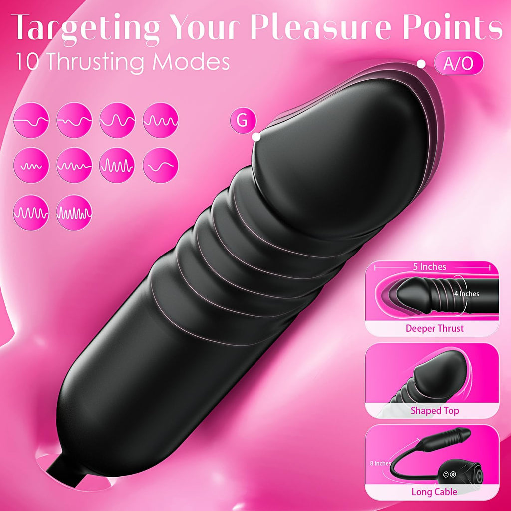 Dildo Vibrator Women Sex Toys -  APP Control Rose Sucking Vibrater & Vibrating & Thrusting Dildos for Clit Nipple G Spot Anal Stimulation, 10 Modes Tongue Sucker Adult Toy for Couples Games