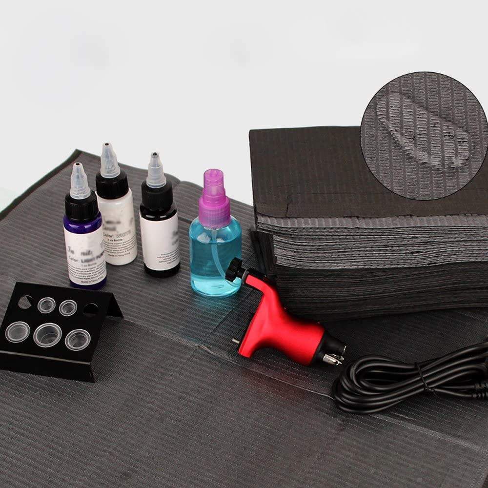 Disposable Dental Bibs Sheets Cloths, Tattoo Table Covers Clean Pad,Underpad Hygiene Personal Tattoo Bib Waterproof Tattoo Tablecloth Tattoo Supply Sheet, 125Pcs13 X 17" (Black) (125 Pcs)