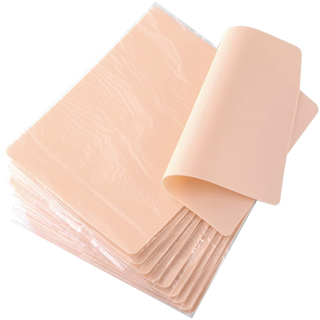 Blank Tattoo Skin,  10Pcs 8X6In Double Sided Fake Eyebrow Tattoo Practice Skins for Beginners and Experienced Artists (Rubber Type)