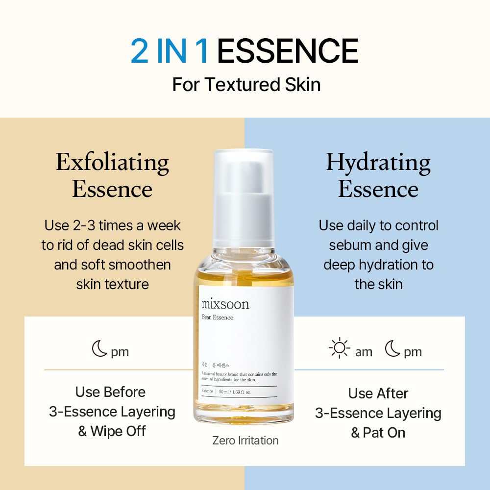 Bean Essence Exfoliating Hydrating Korean Skin Care Glass Skin Hyaluronic Acid Serum 1.69 Fl Oz (Pack of 1)