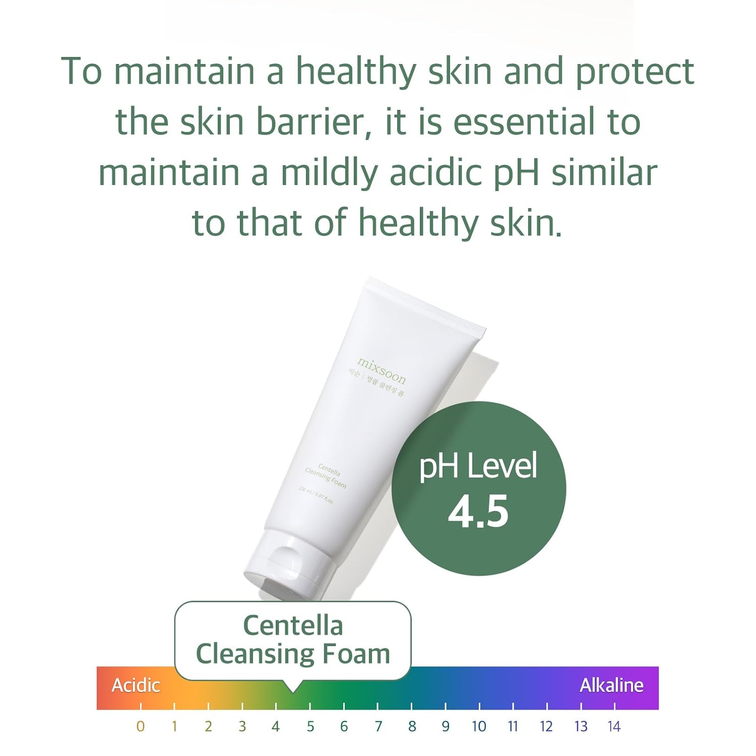 Centella Cleansing Foam 5.07 Fl Oz/ 150Ml,Low Ph Cleansing Foam for Soothing and Moisturization