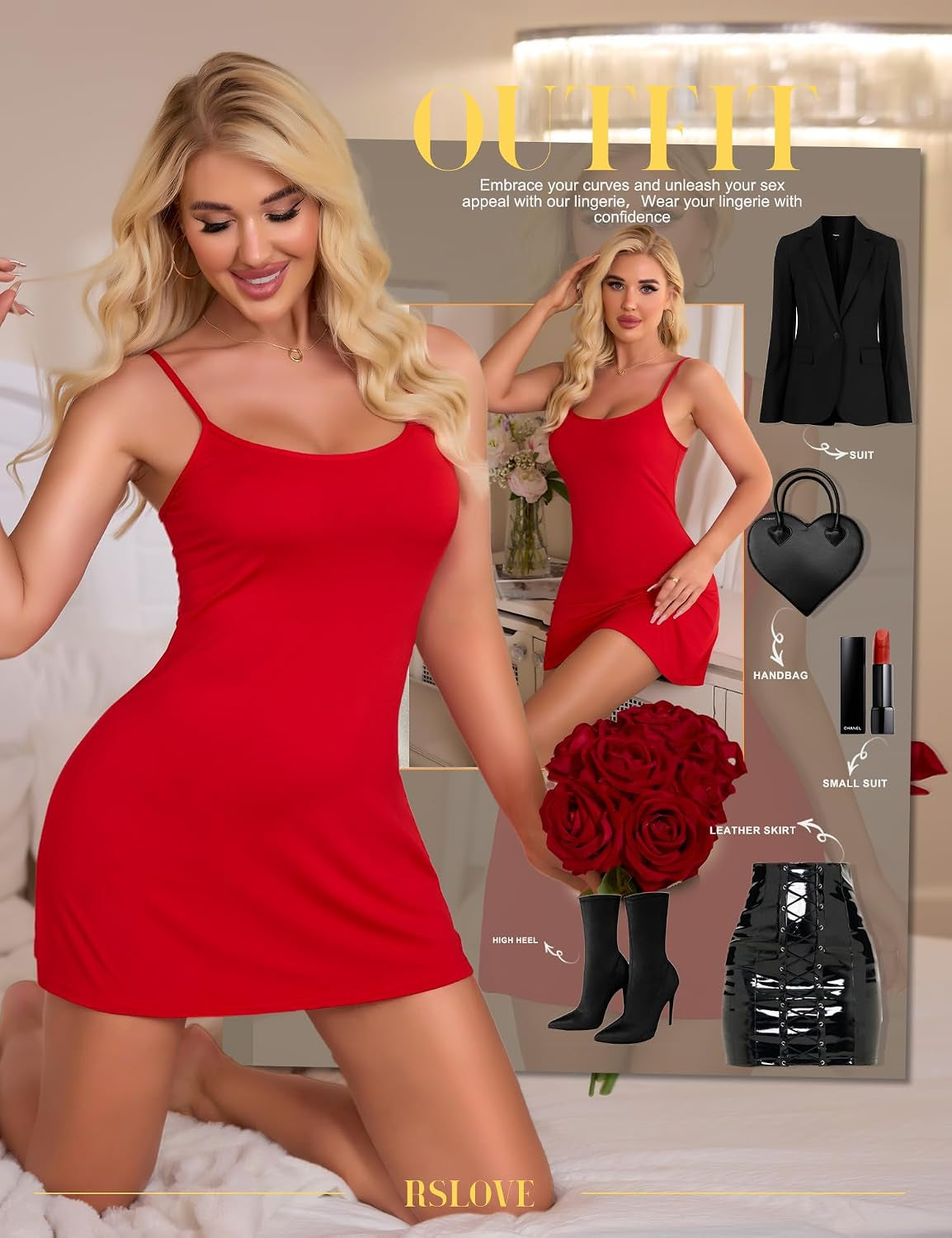 Women'S Lingerie Sexy Nightgowns Lace Babydoll Chemise Strappy Sleepwear Sleep Dress