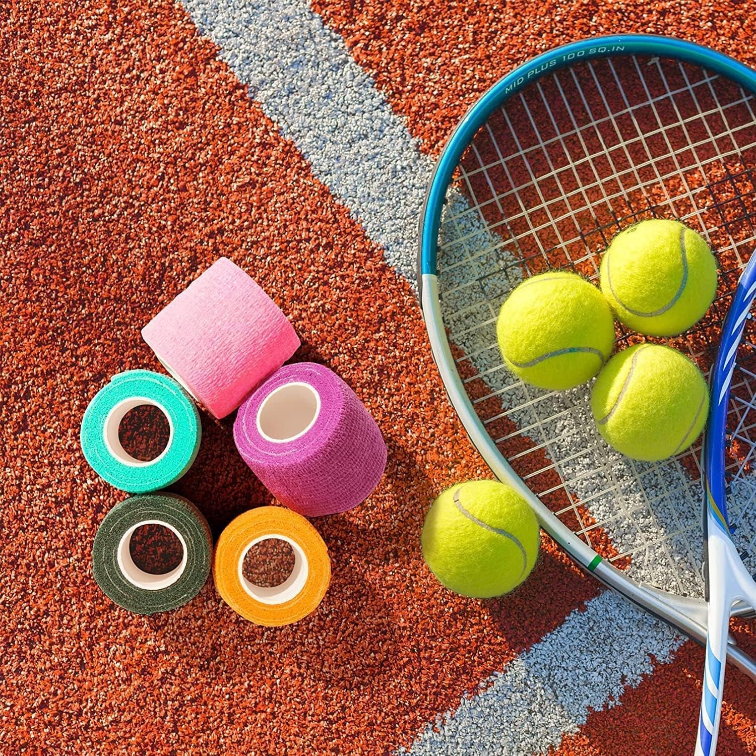 30 Pack 2 Inch X 5 Yards Self Adhesive Bandage Assorted Color Breathable Cohesive Bandage Wrap Rolls Elastic Self-Adherent Tape for Stretch Athletic, Sports, Wrist, Ankle