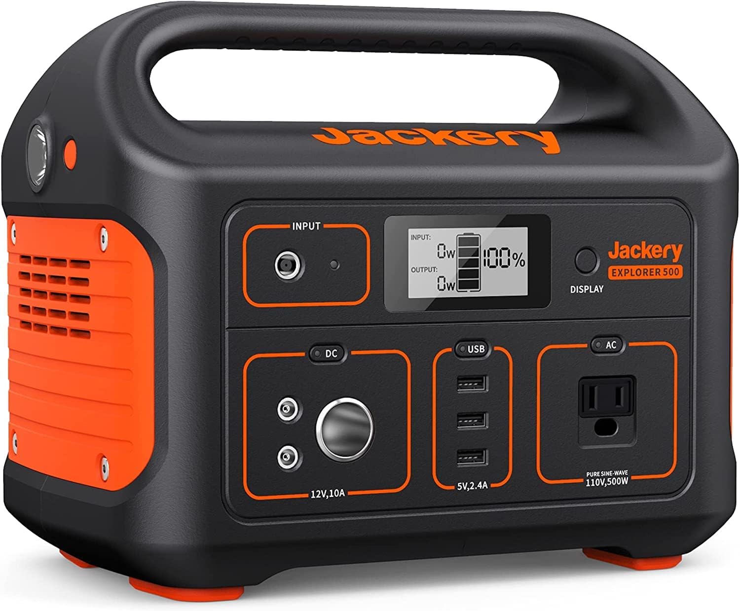 Portable Power Station Explorer 500, 518Wh Outdoor Solar Generator Mobile Lithium Battery Pack with 110V/500W AC Outlet for Home Use, Emergency Backup,Road Trip Camping (Solar Panel Optional)