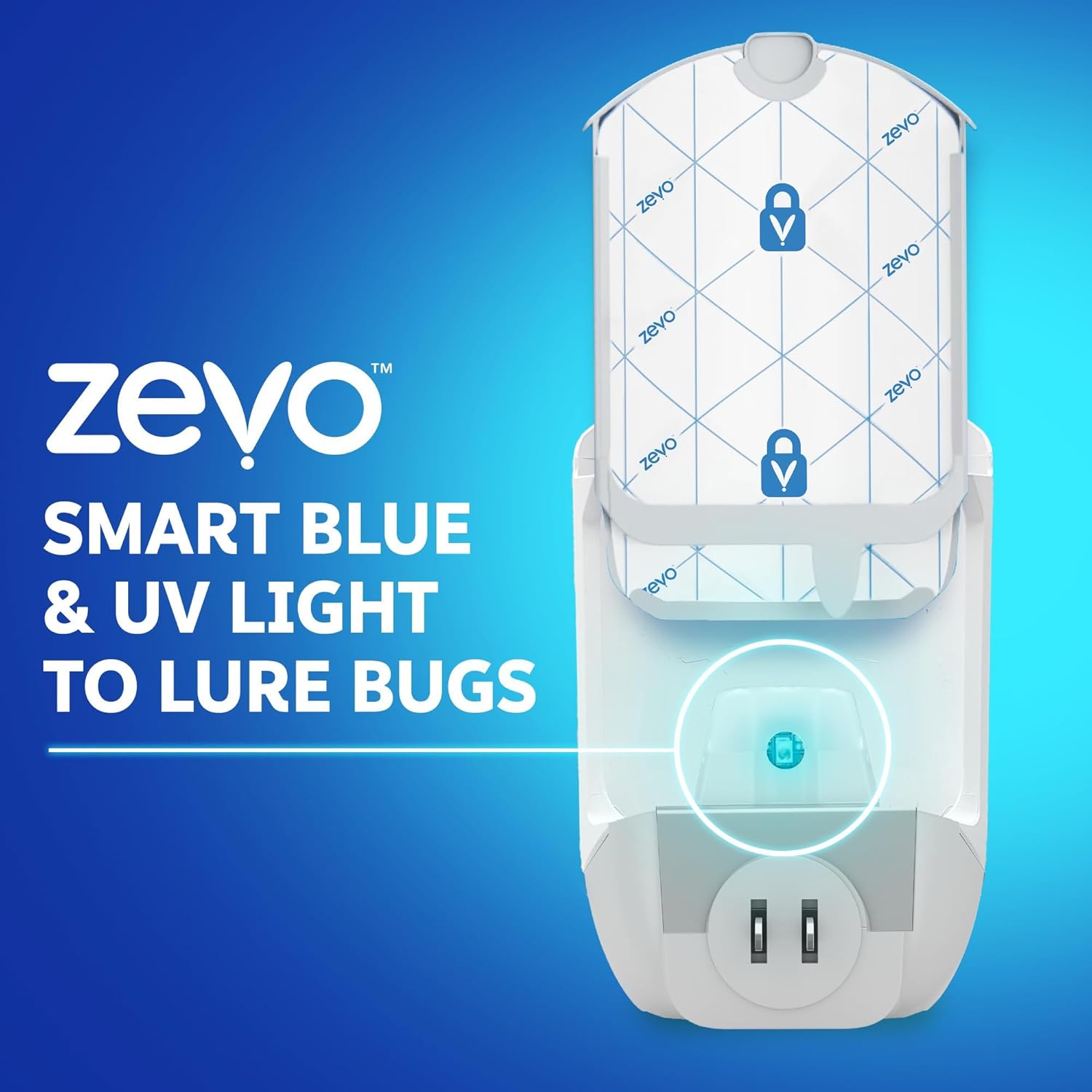 Flying Insect Trap & Cartridge - Plug in Fly Trap & Indoor Bug Catcher for Gnats, House & Fruit Flies - Mess-Free - Use in Any Room - Uses Blue & UV Light (1 Plug in Device & 1 Cartridge)