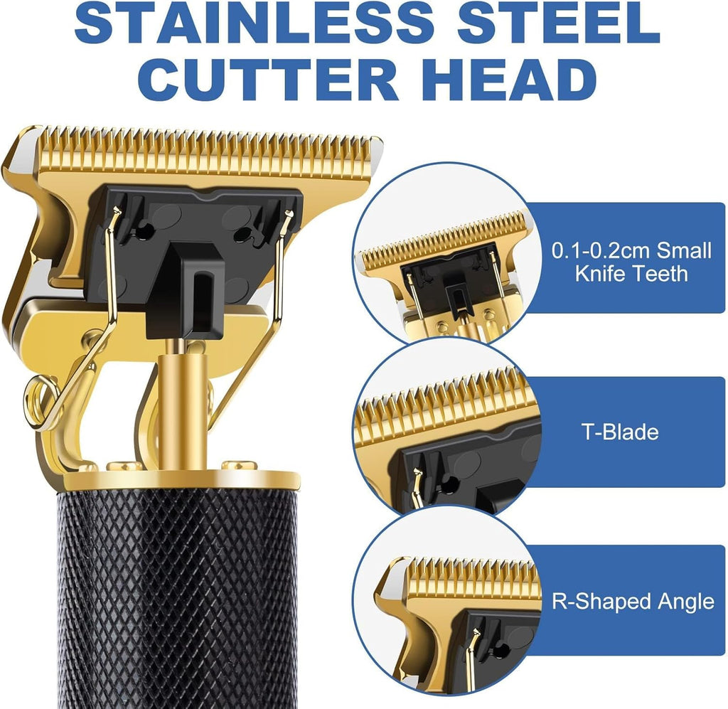 Professional Hair Trimmer for Men, Beard Trimmer Hair Clippers for Men, Cordless Rechargeable Hair Trimmer Metal Body Cutting Grooming Kit,Beard Shaver Barbershop