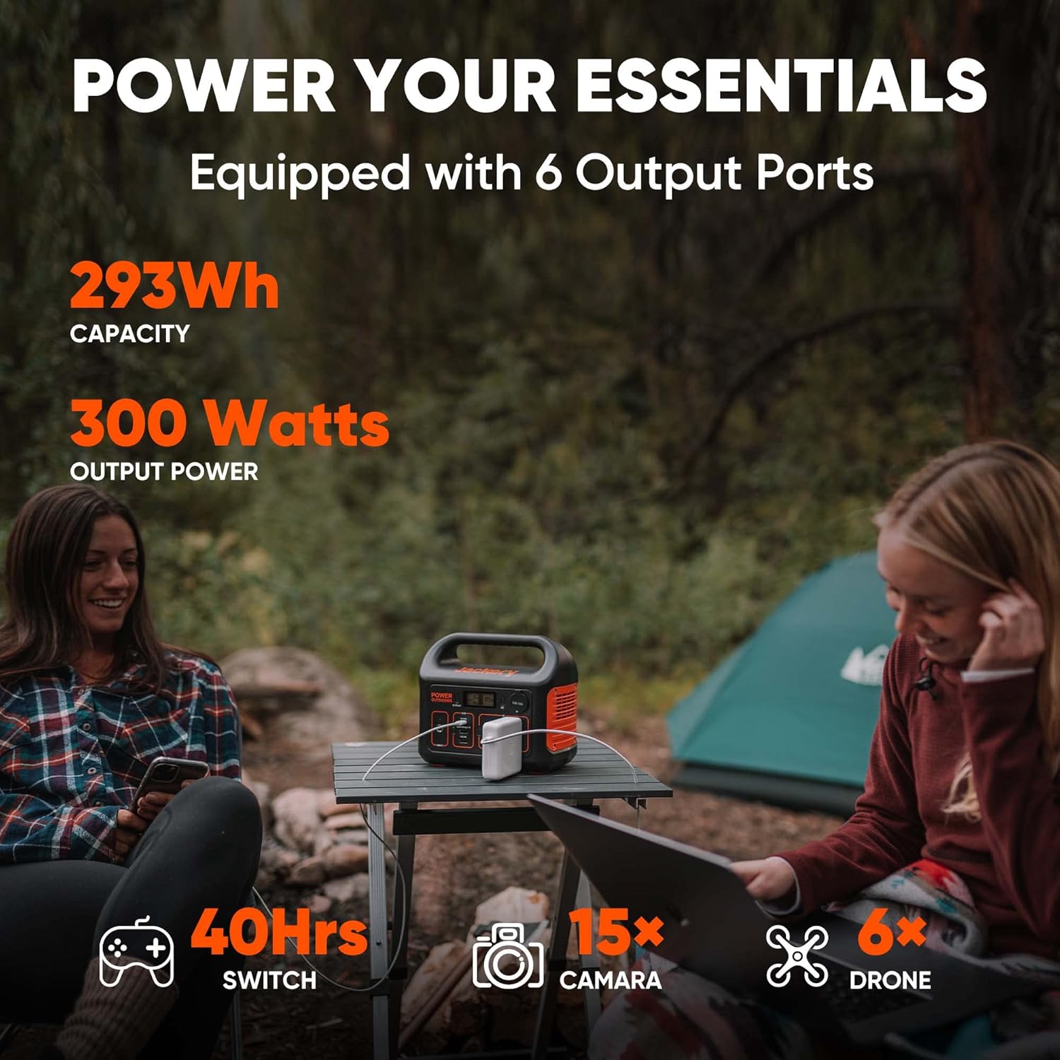 Portable Power Station Explorer 300, 293Wh Backup Lithium Battery, Solar Generator for Outdoors Camping Travel Hunting Blackout (Solar Panel Optional)