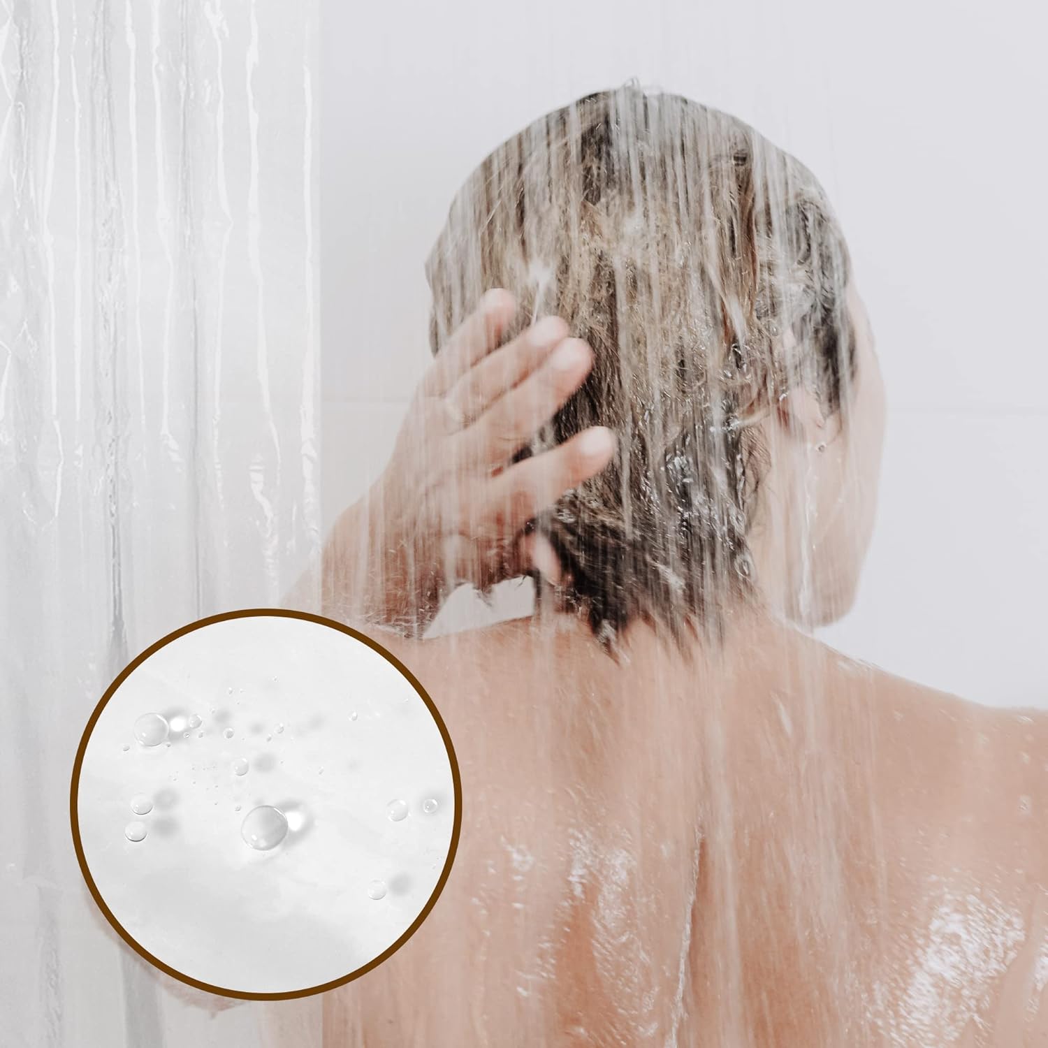 Plastic Shower Liner Clear - Premium PEVA Shower Curtain Liner with Rustproof Grommets and 3 Magnets, Waterproof Cute Lightweight Standard Size Bathroom Curtains - Clear