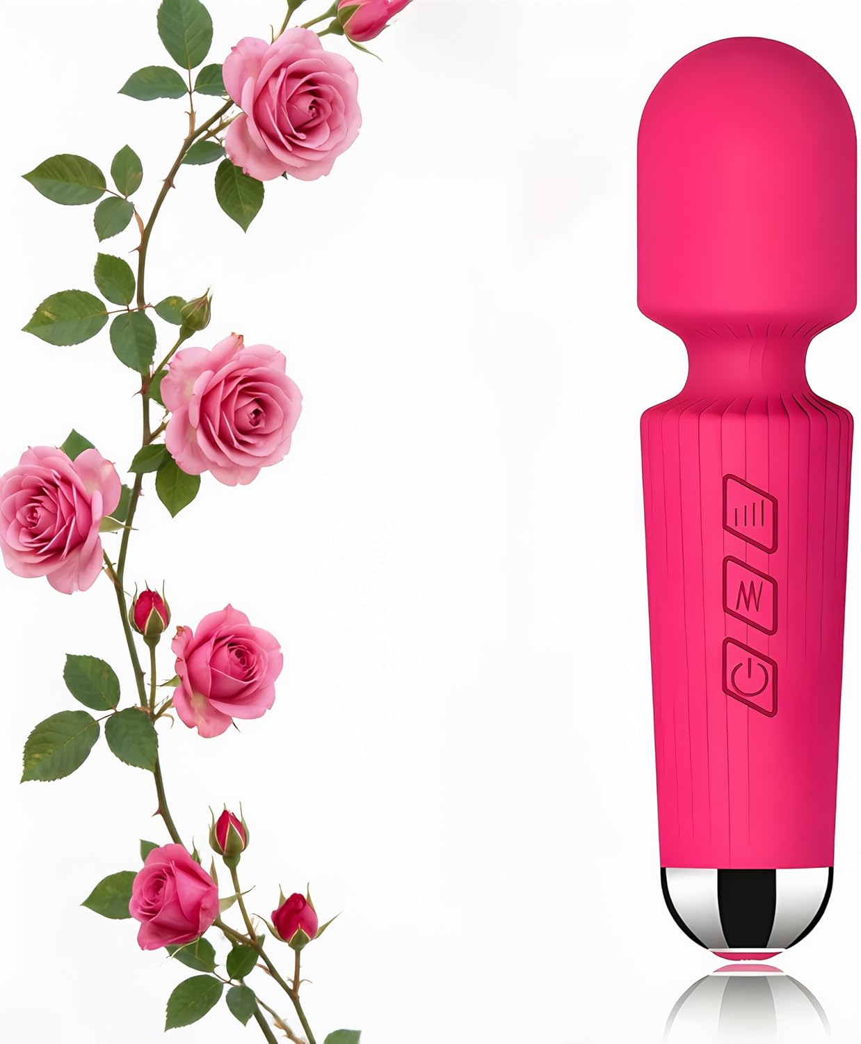 Personal Massager, Silicone, Multiple Speeds, 20 Modes, USB Rechargeable, Pink, Rose, Black (Black)