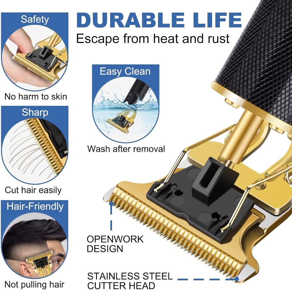 Professional Hair Trimmer for Men, Beard Trimmer Hair Clippers for Men, Cordless Rechargeable Hair Trimmer Metal Body Cutting Grooming Kit,Beard Shaver Barbershop