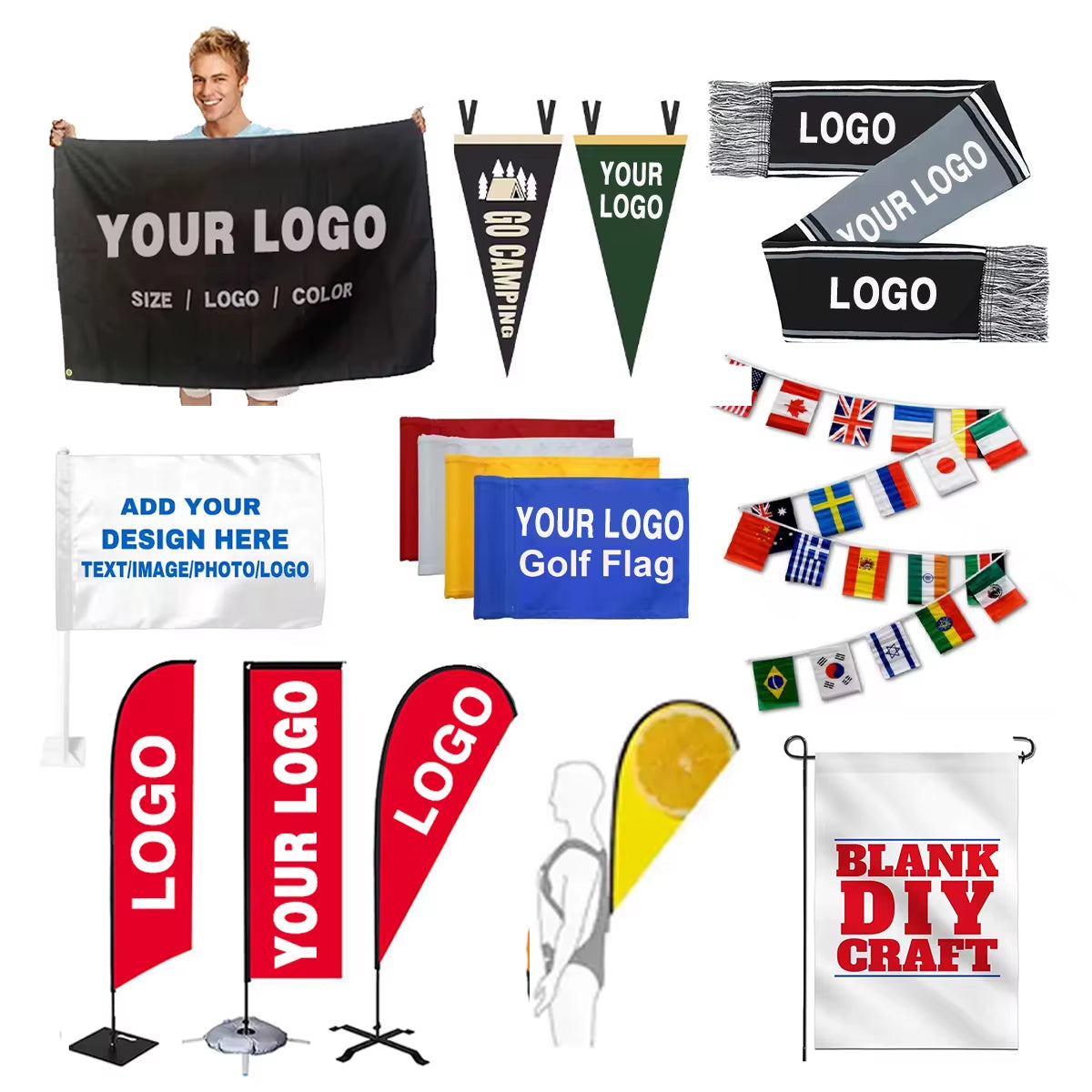 American Flag Custom for Flag 3*5Ft Eco-Friendly Durable Polyester Shawl Flag for Football Match & Outdoor Sports Events