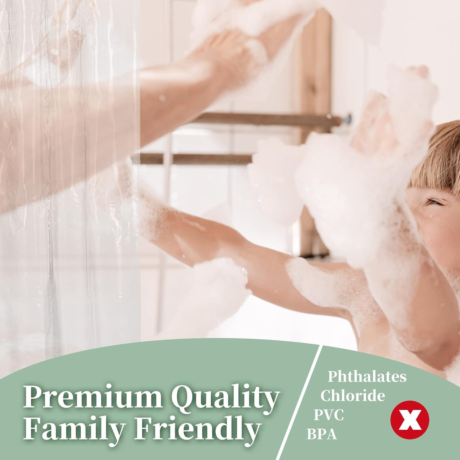 Plastic Shower Liner Clear - Premium PEVA Shower Curtain Liner with Rustproof Grommets and 3 Magnets, Waterproof Cute Lightweight Standard Size Bathroom Curtains - Clear