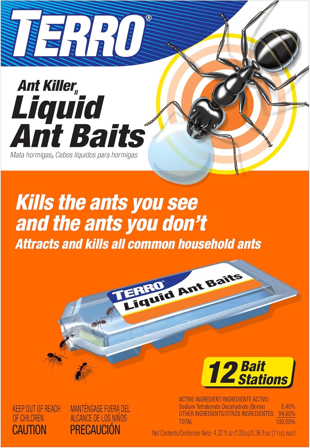 🟢  Ant Killer Bait Stations T300B - Liquid Bait to Eliminate Ants - Bait System - 12 Count Stations for Effective Indoor Ant Control