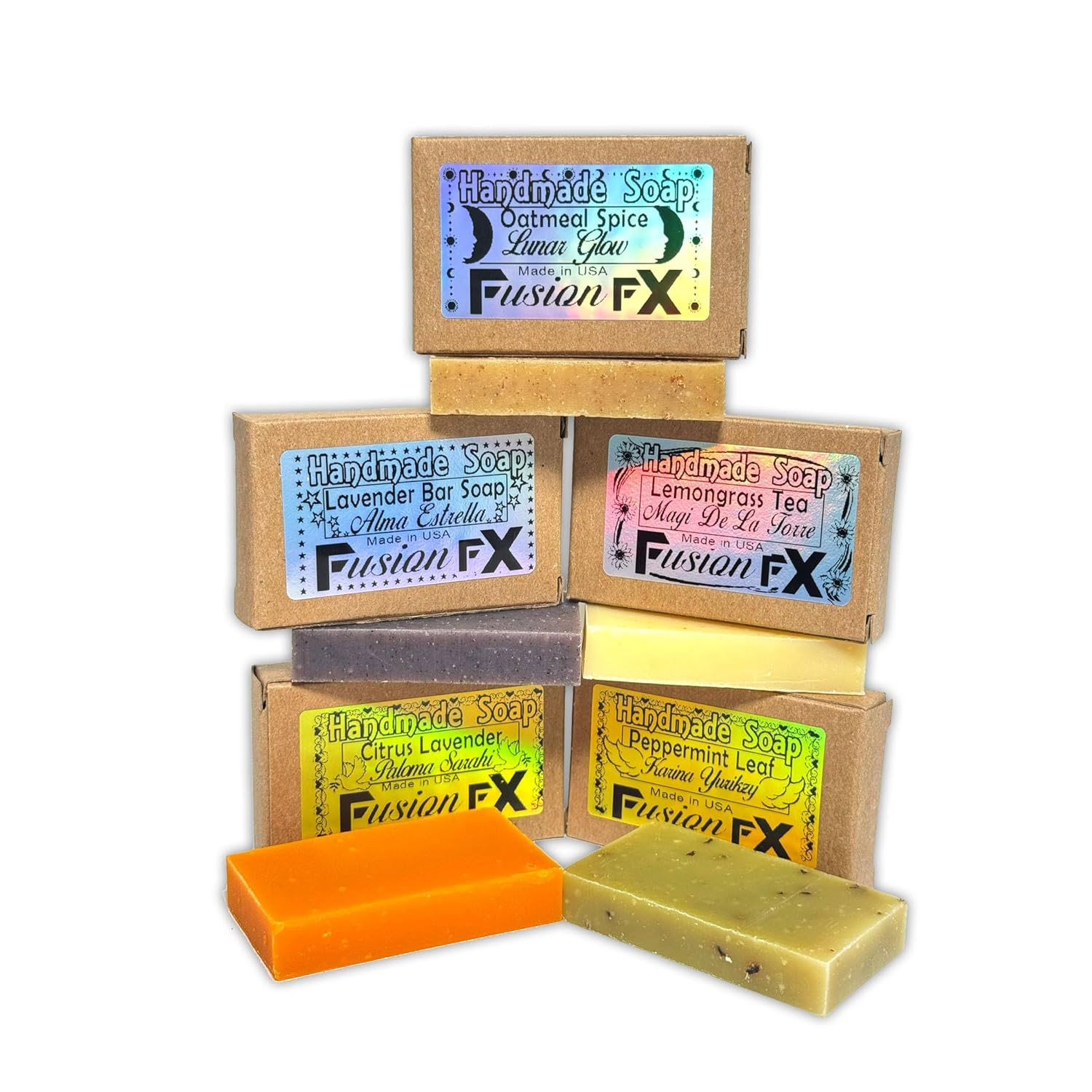 Gift Set of 5 Organic Handmade Natural Soap Bars with Essential Oils Aromatherapy Facial and Body Bars for Women and Men (1Oz Each) + Free Exfoliating Sponge and Neutral Soap. Organics