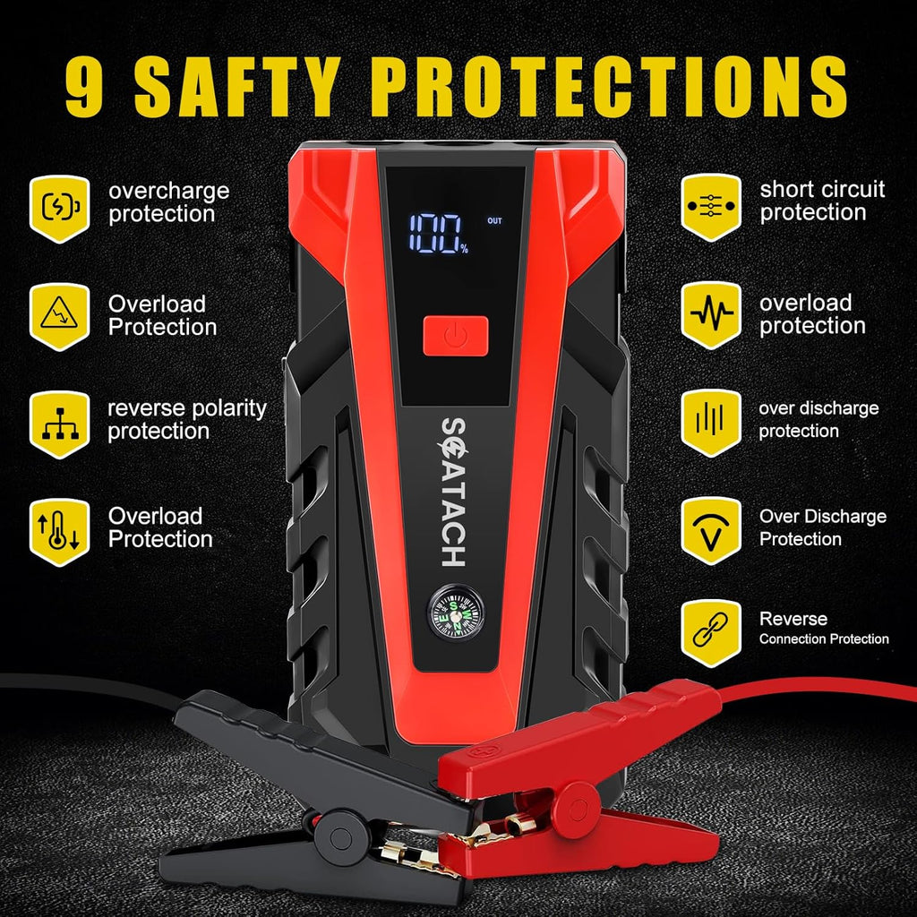 011 5000A Car Battery Jump Starter,12V Jump Starter Battery Pack (Up to 14.0L Gasoline and 12.0L Diesel Engine), Portable Jump Box with 3 Modes Flashlight and Jumper Cable