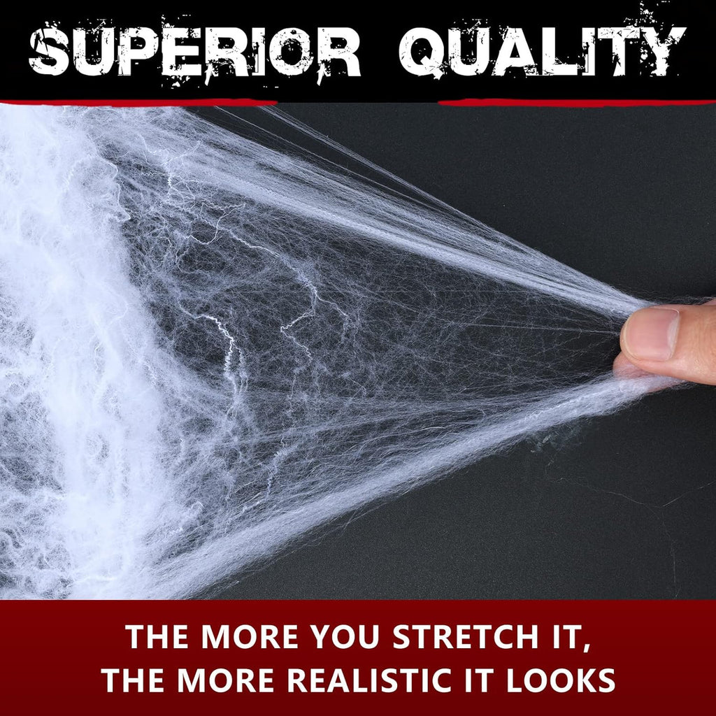 🟢 1000 Sqft Spider Webs Halloween Decorations Bonus with 30 Fake Spiders, Super Stretch Cobwebs for Halloween Indoor and Outdoor Party Supplies