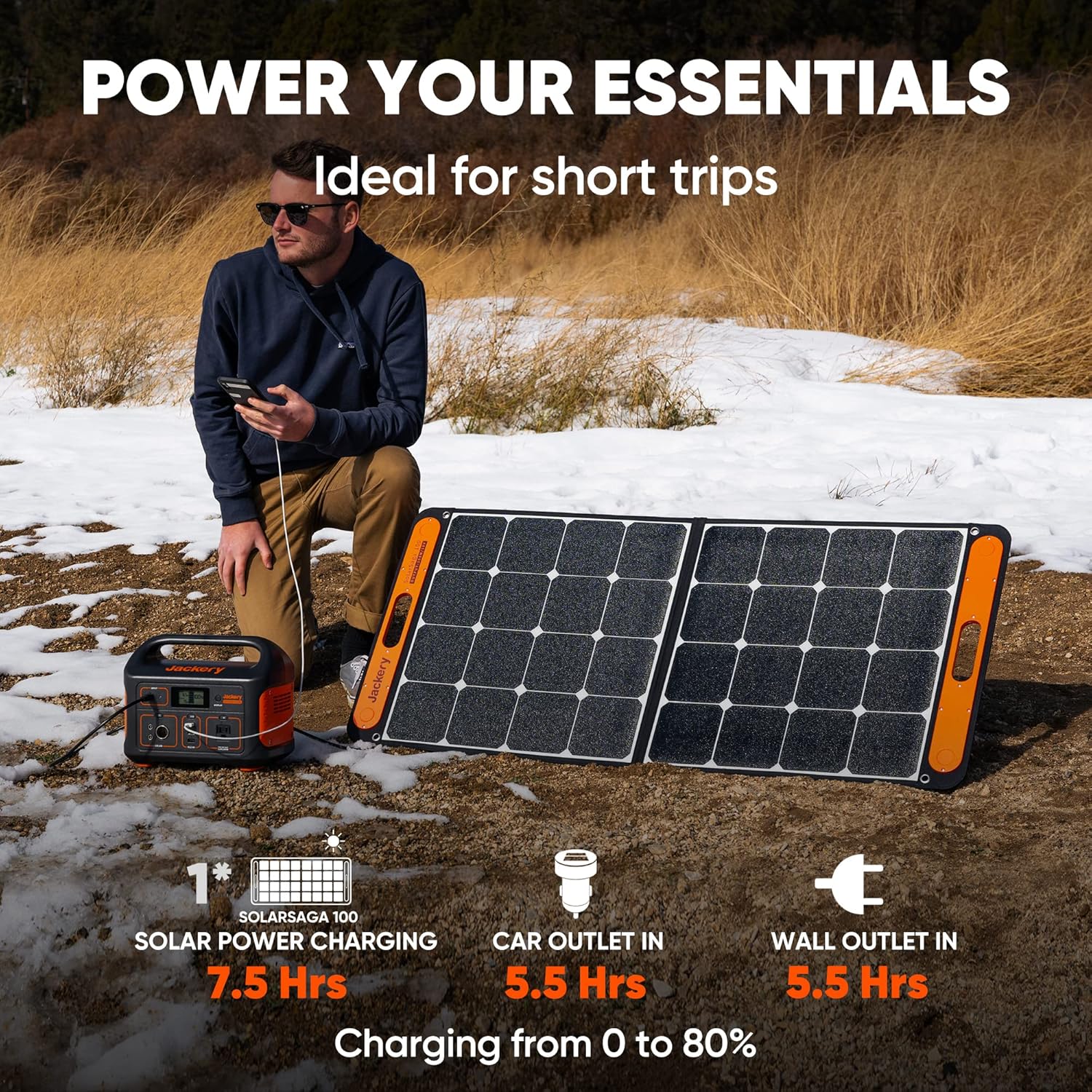 Portable Power Station Explorer 500, 518Wh Outdoor Solar Generator Mobile Lithium Battery Pack with 110V/500W AC Outlet for Home Use, Emergency Backup,Road Trip Camping (Solar Panel Optional)
