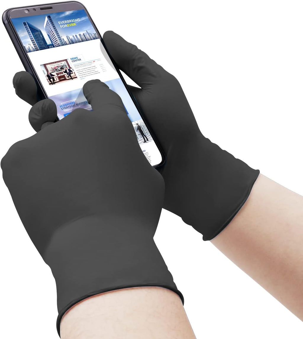 Nitrile Disposable Gloves Powder & Latex Free 4Mil Touch Screen Disposable Non-Sterile Nitrile Exam Gloves