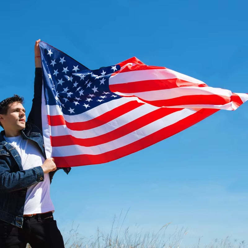 American Flag Custom for Flag 3*5Ft Eco-Friendly Durable Polyester Shawl Flag for Football Match & Outdoor Sports Events