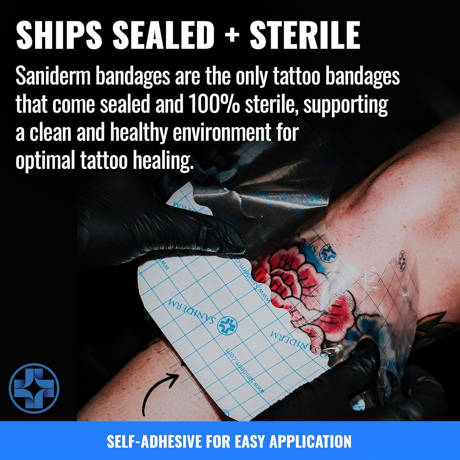 Tattoo Aftercare Bandage 3 Sheets (Medium Pack, 6 in X 8 In) – Convenient, Faster Tattoo Healing and Protection – Sterile, Waterproof, and Latex-Free