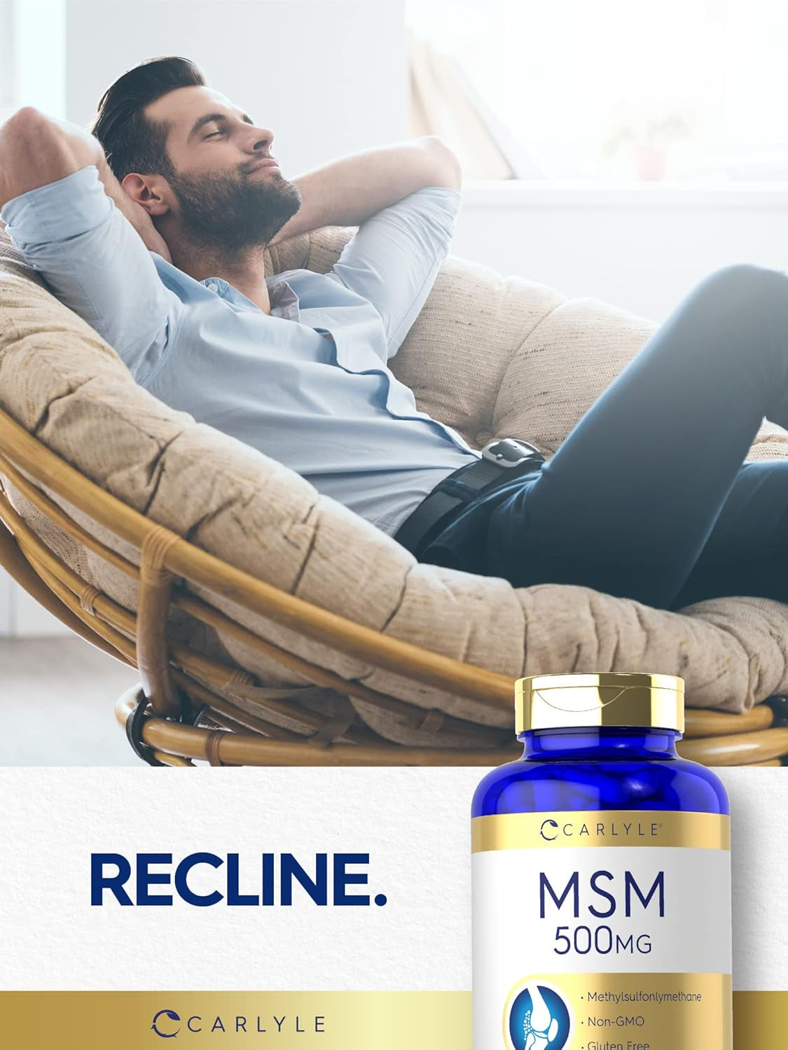 MSM Supplement Capsules | 500Mg | 200 Count | Non-Gmo & Gluten Free Formula | Methylsulfonylmethane