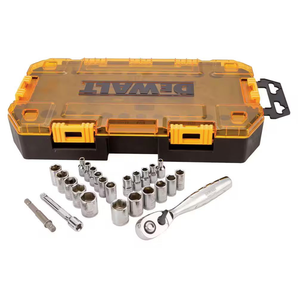1/4 In. Drive SAE and Metric Ratchet and Socket Set (25-Piece)