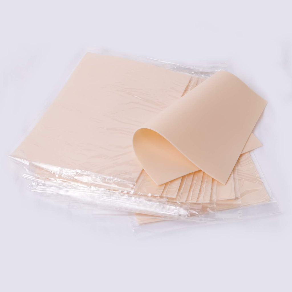Blank Tattoo Skin,  10Pcs 8X6In Double Sided Fake Eyebrow Tattoo Practice Skins for Beginners and Experienced Artists (Rubber Type)