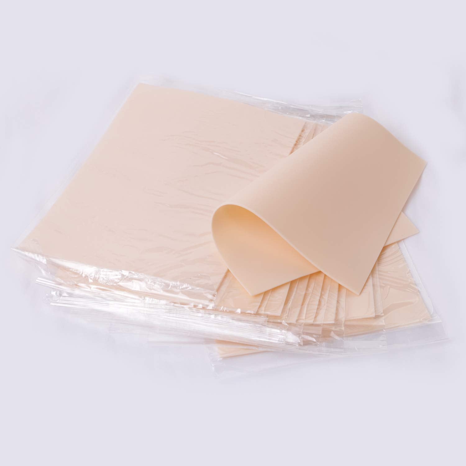 Blank Tattoo Skin,  10Pcs 8X6In Double Sided Fake Eyebrow Tattoo Practice Skins for Beginners and Experienced Artists (Rubber Type)