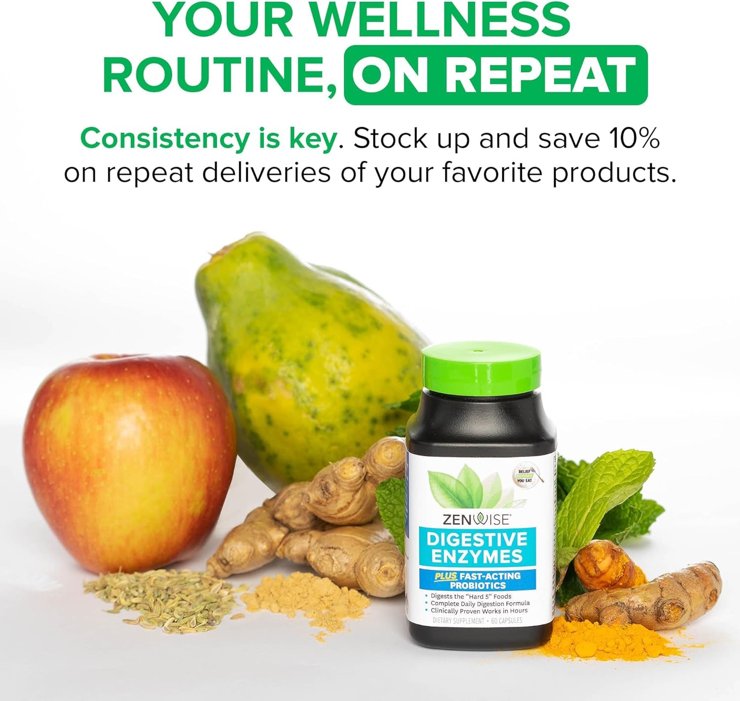 Digestive Enzymes for Gut Health & Bloating Relief - Multi Enzymes Digestion Supplement with Probiotics, Bromelain & Papaya for Digestive Health Support - Men & Women - 45 Count