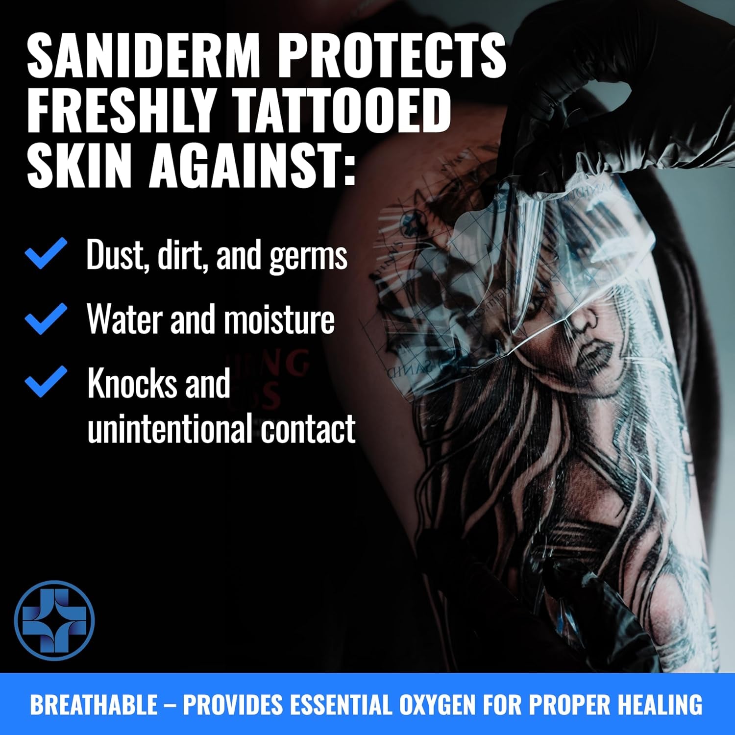 Tattoo Aftercare Bandage 3 Sheets (Medium Pack, 6 in X 8 In) – Convenient, Faster Tattoo Healing and Protection – Sterile, Waterproof, and Latex-Free